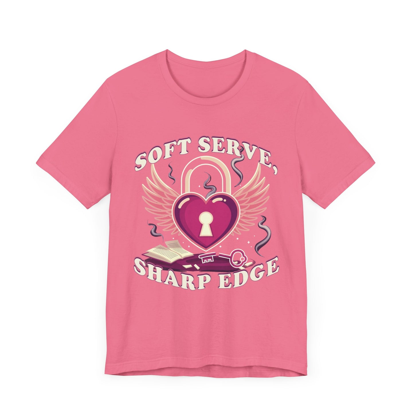 Soft Serve, Sharp Edge | Heart Lock, Wings & Broken Key Graphic T-Shirt
