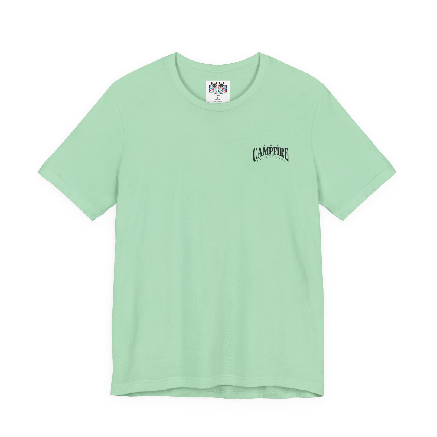 The Adventure Awaits Campfire T-Shirt – Forest Sunset Reflection Graphic