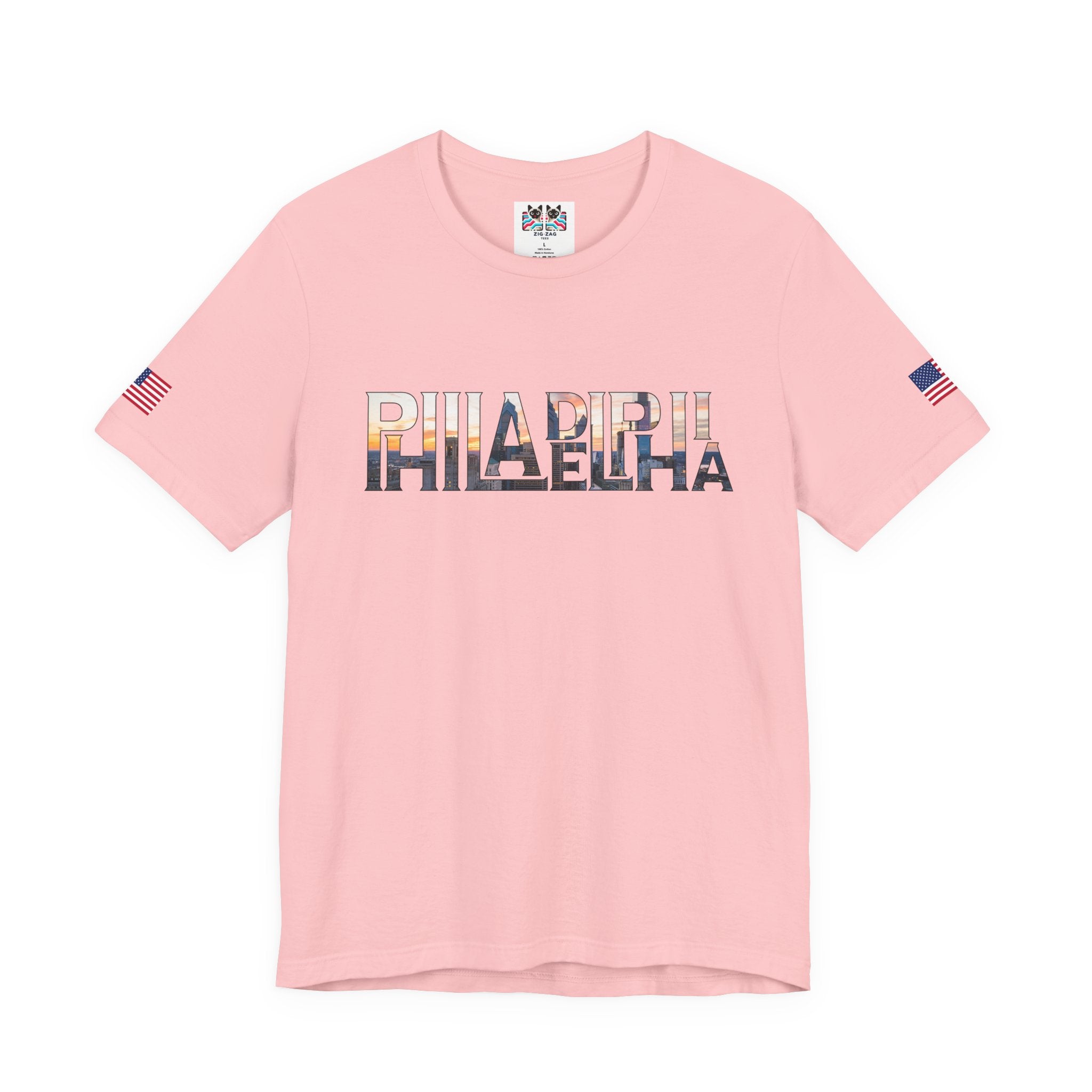 Philadelphia City Skyline Typography T-Shirt | Philly Cityscape Graphic Tee | Philadelphia Travel Souvenir Shirt