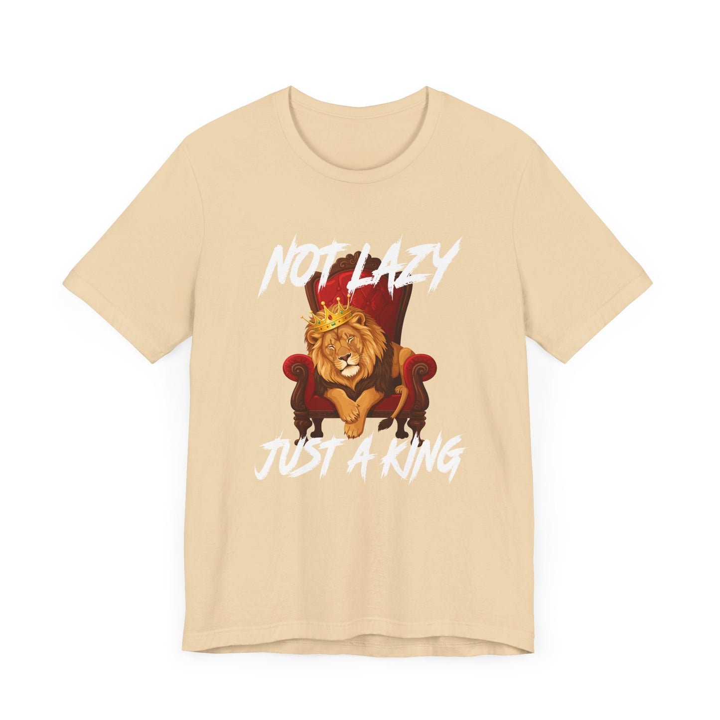 Not Lazy Just a King Energy Saving Mode Tee, Lion Chill Shirt, Funny Royal Mood Graphic Tee, Rest with Power Top