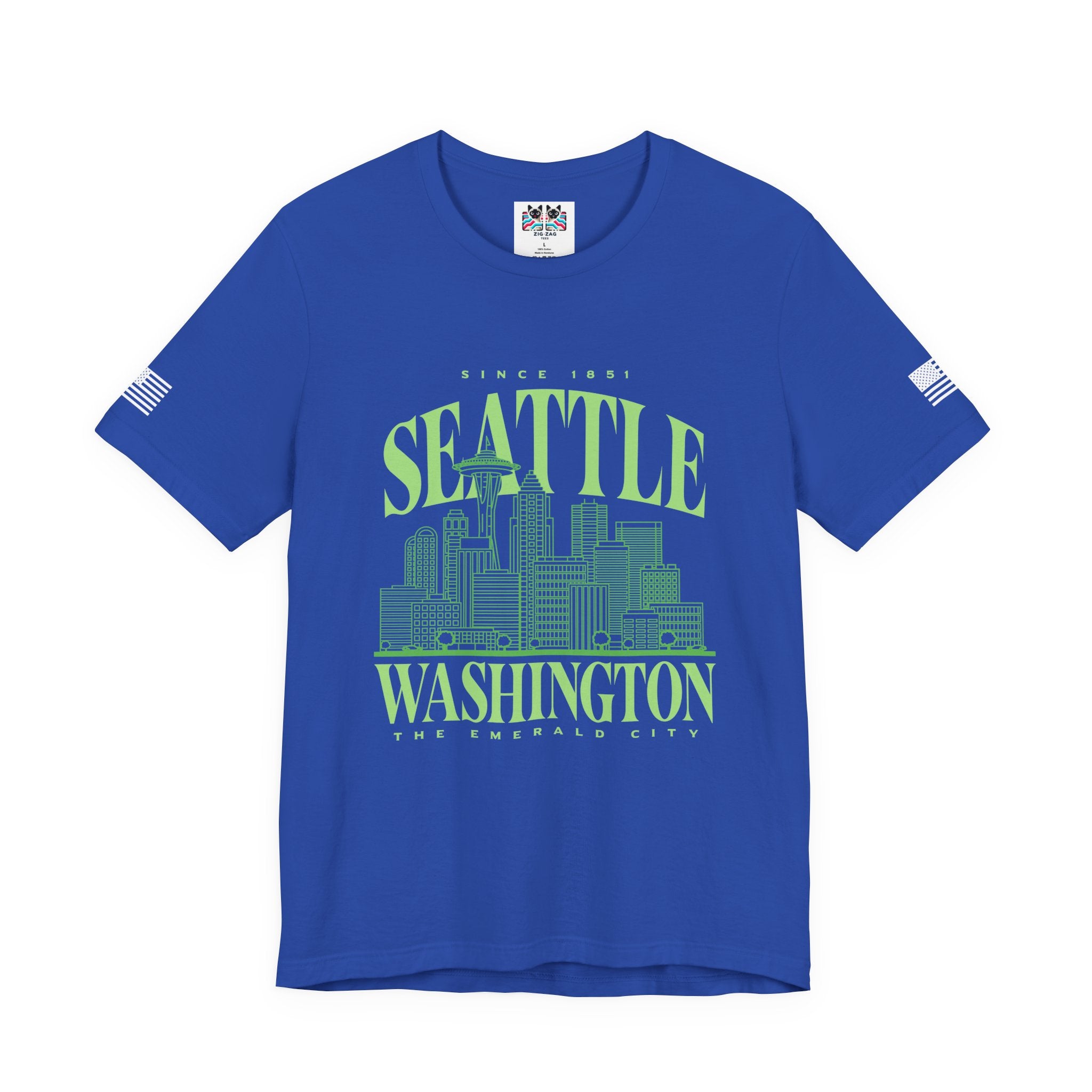 Seattle Washington The Emerald City Since 1851 Skyline Graphic T-Shirt | Seattle Pride Tee | Pacific Northwest Shirt