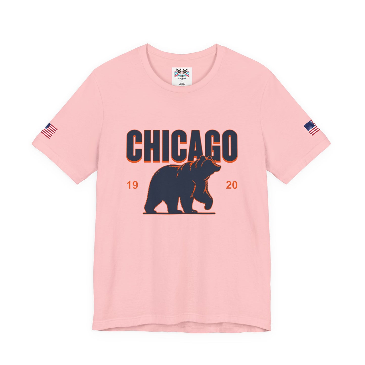 Chicago Bears T-Shirt - Chicago 1920 Orange Navy Blue Bear Mascot Illinois Design