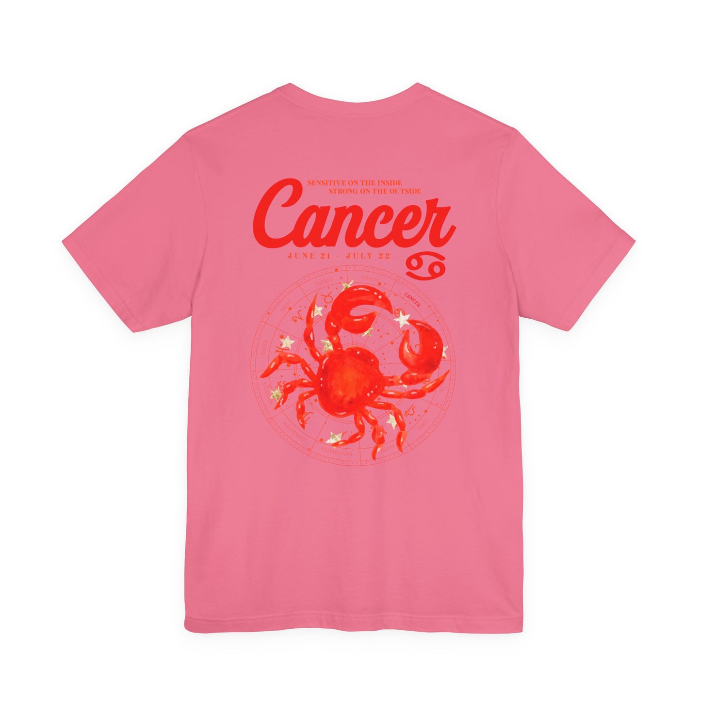 Cancer Zodiac T-Shirt – Crab with Astrological Wheel and Water Element