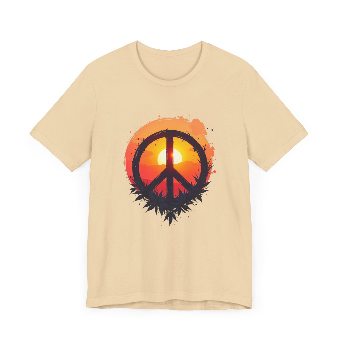 Peace Sunset T-Shirt – Retro Peace Sign and Nature Graphic Tee