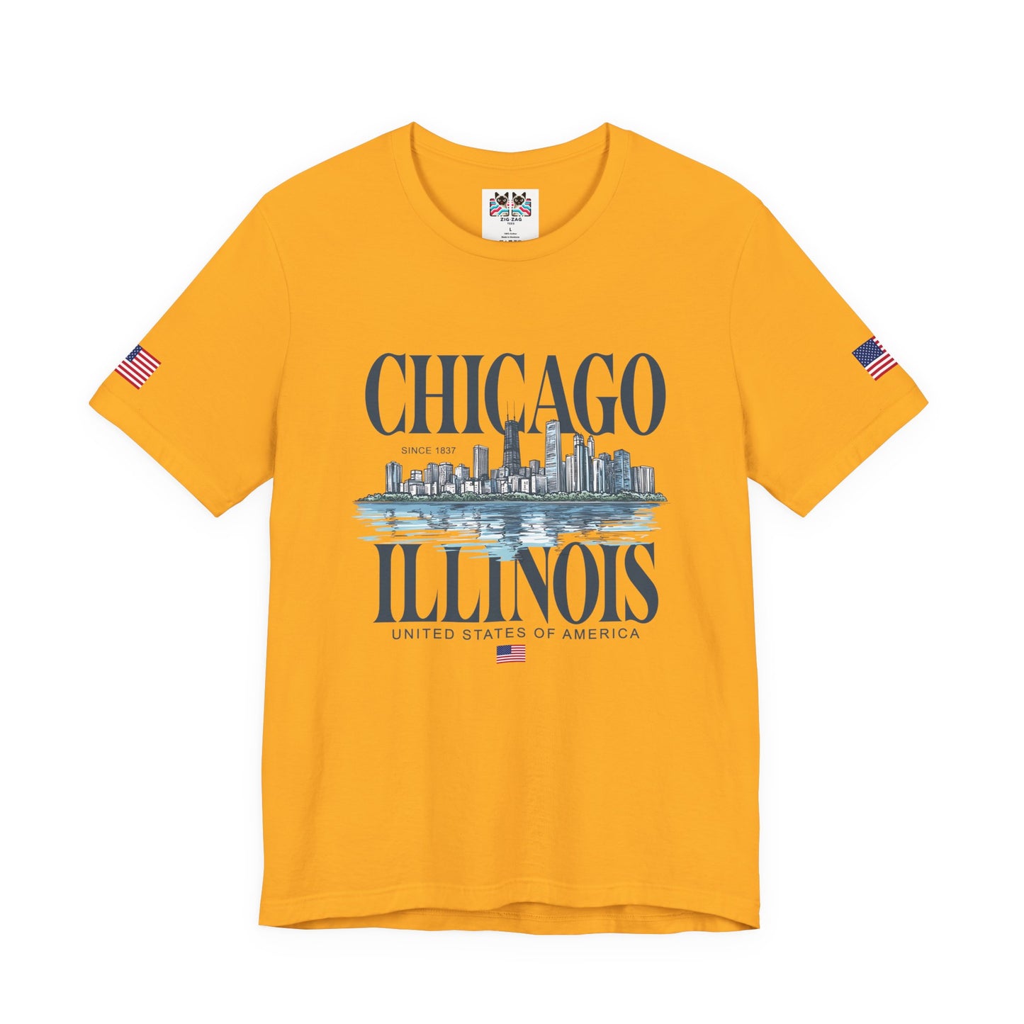 Chicago Illinois T-Shirt - Since 1837 Skyline Lake Michigan United States Design