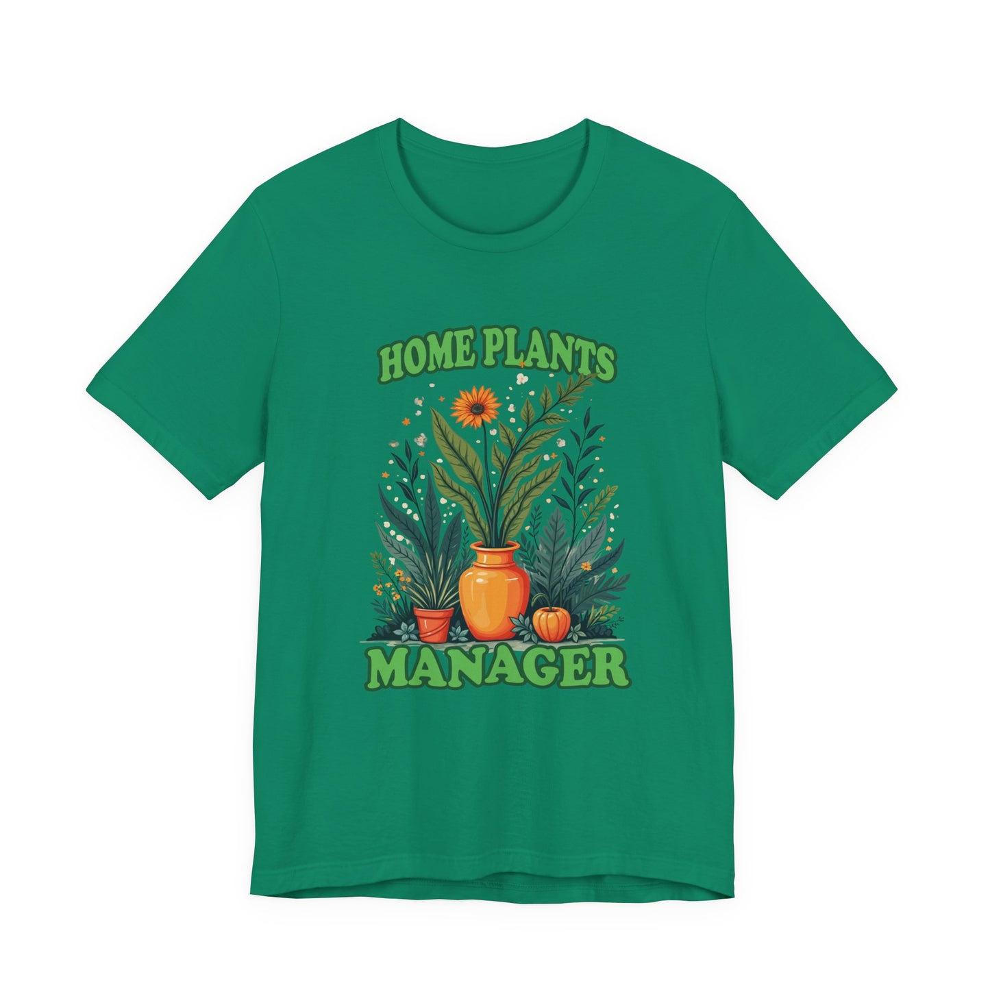 Home Plants Manager Tshirt – Botanical Flower Pots Graphic