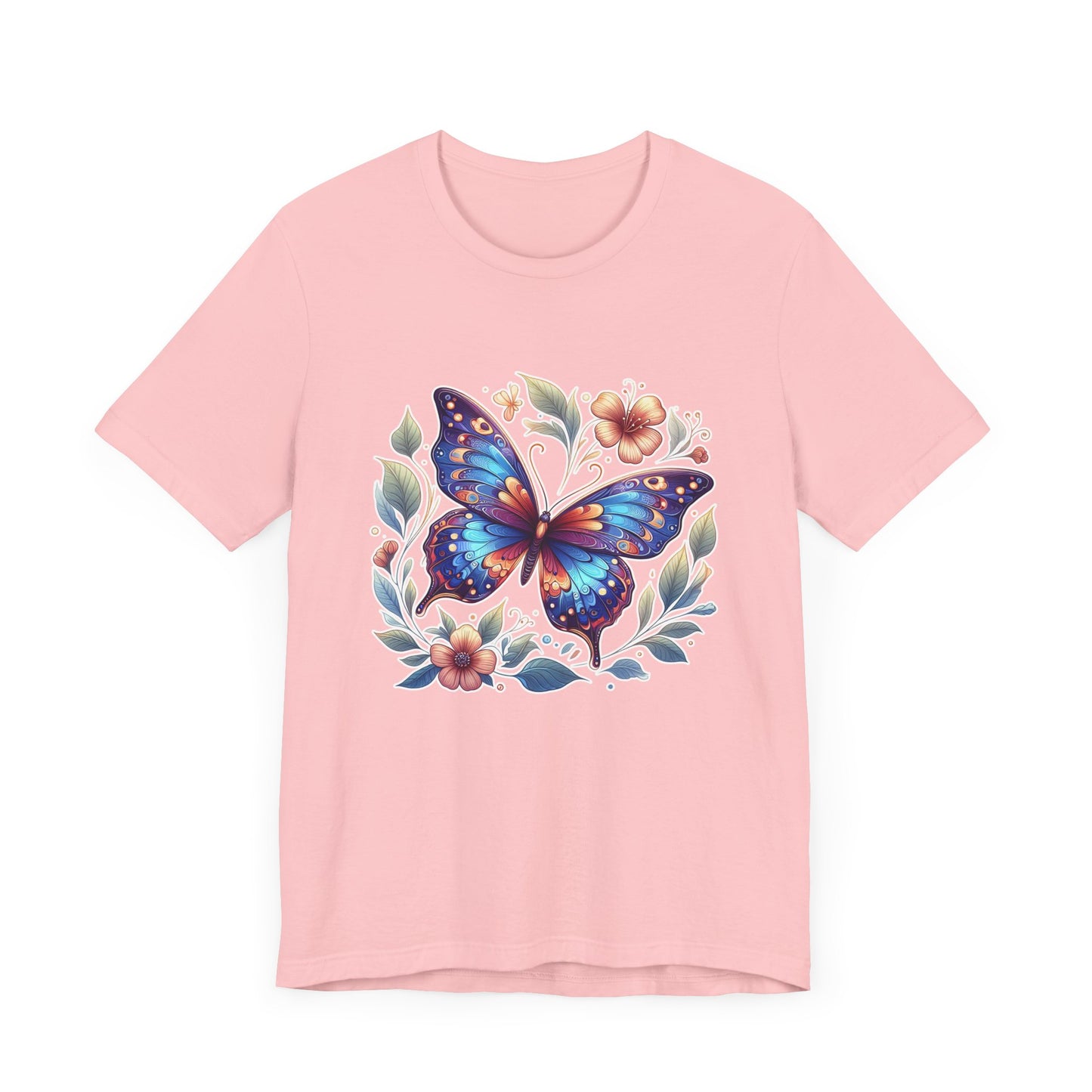 Butterfly Bloom Shirt, Vibrant Nature Tee, Colorful Insect T Shirt, Garden Life Apparel, Joyful Nature Lover Graphic Top