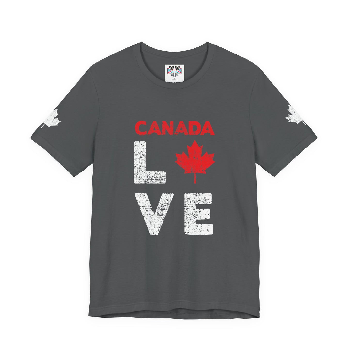 Canada Maple Leaf Love with Canada Bold Text T-Shirt
