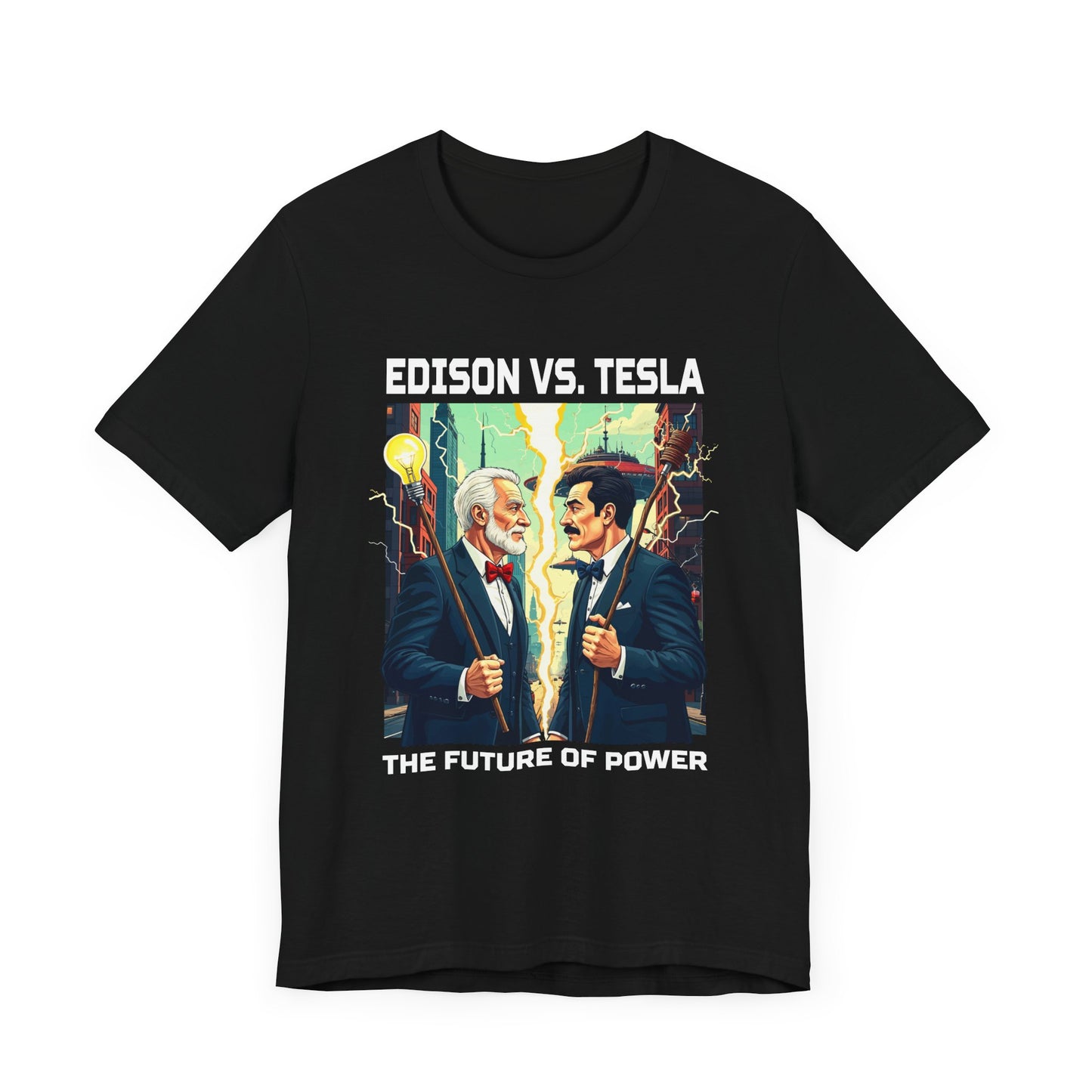 Edison vs Tesla Tee, Inventors Rivalry Shirt, Science History Graphic, Innovation Duel Top, Genius Clash Gift Shirt