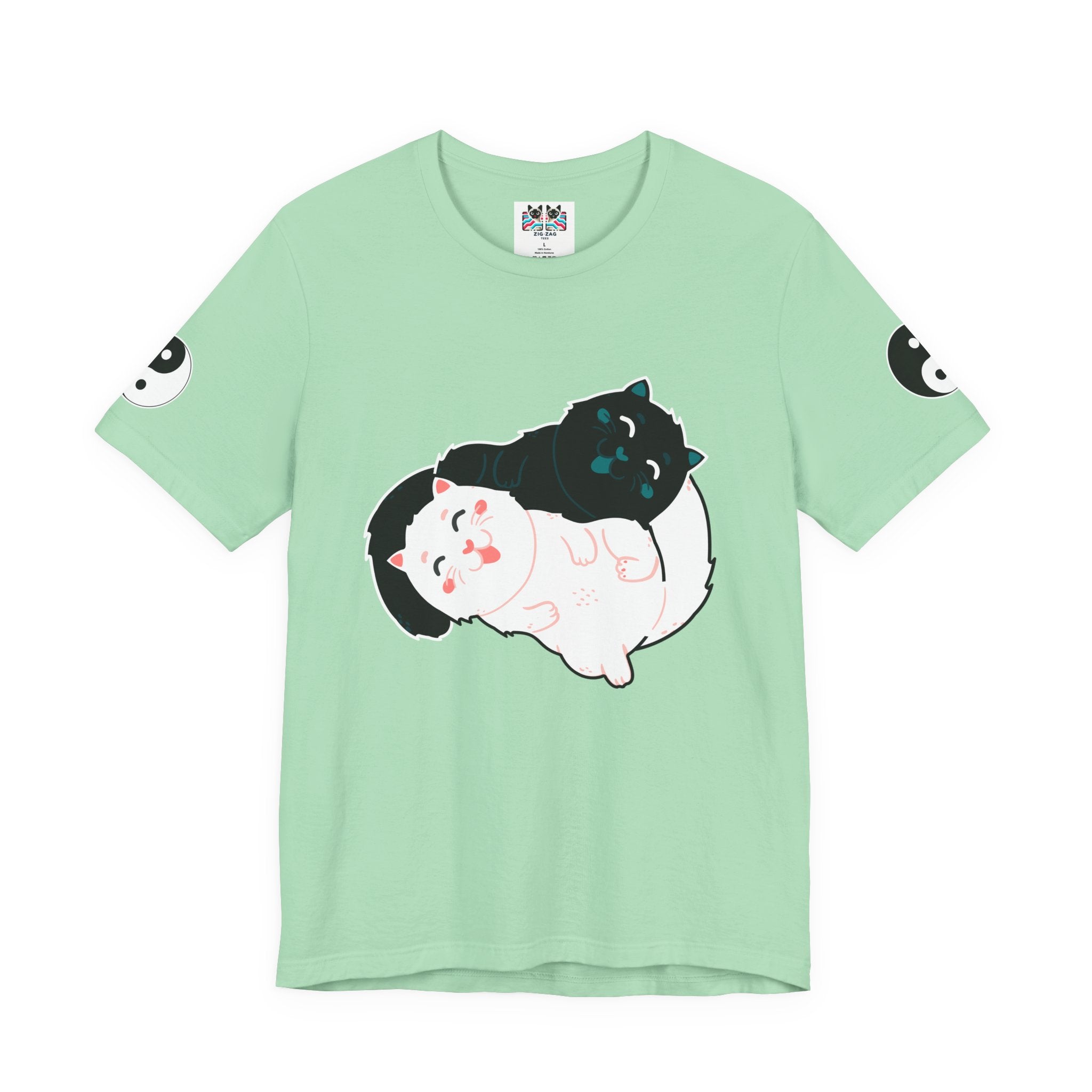 Yin Yang Cats T-Shirt – Black and White Cat Balance Harmony Graphic Tee