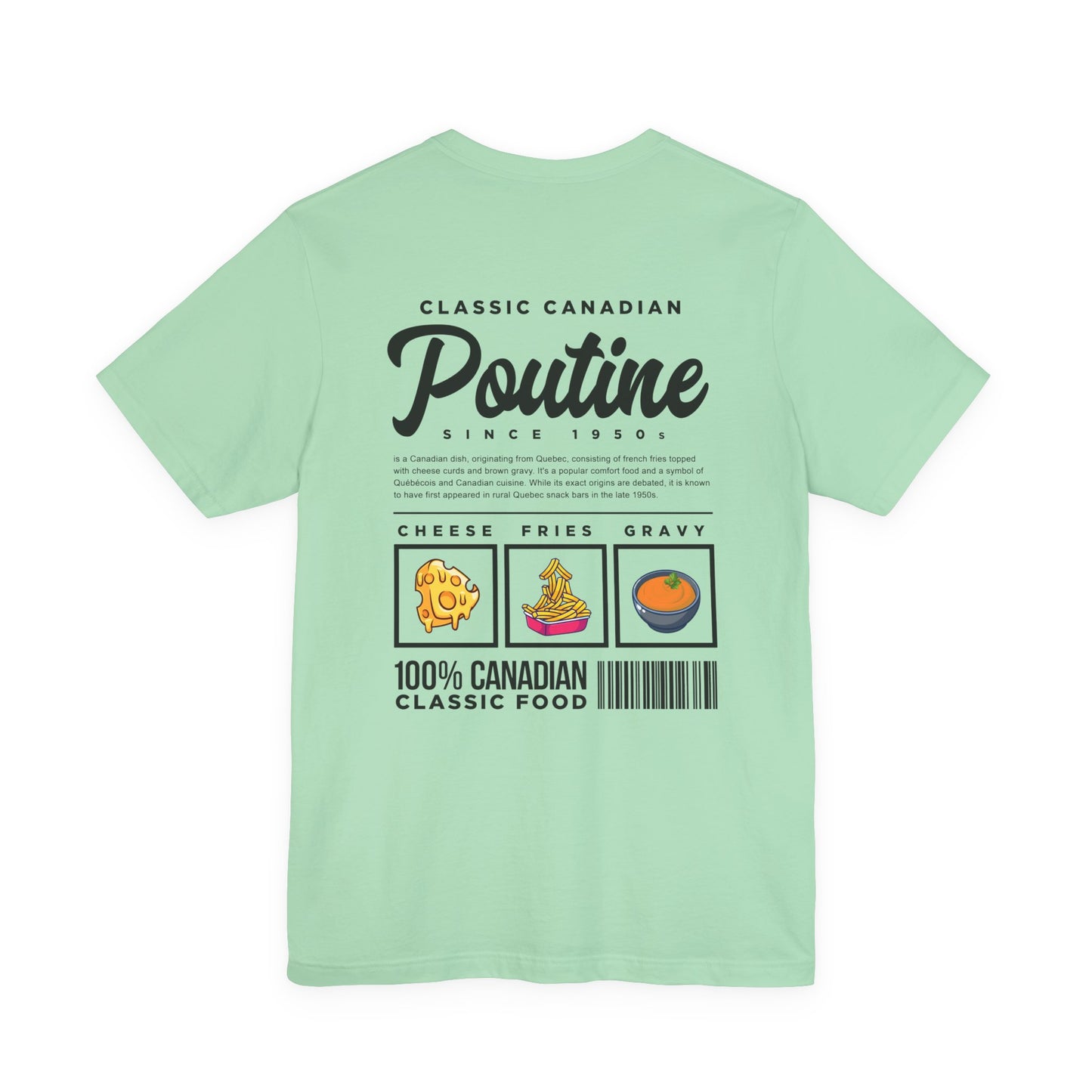 Classic Canadian Poutine T-Shirt – Featuring Traditional Ingredients & Origin Story