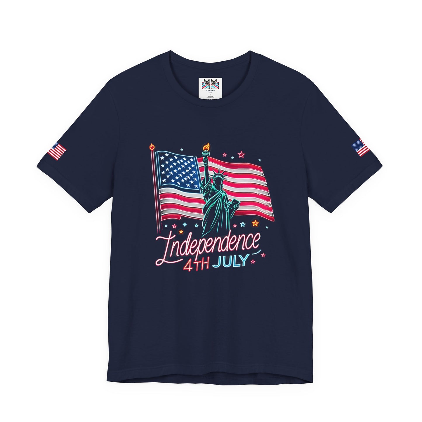 Independence 4th July T-Shirt – Statue of Liberty American Flag Celebration Graphic Tee