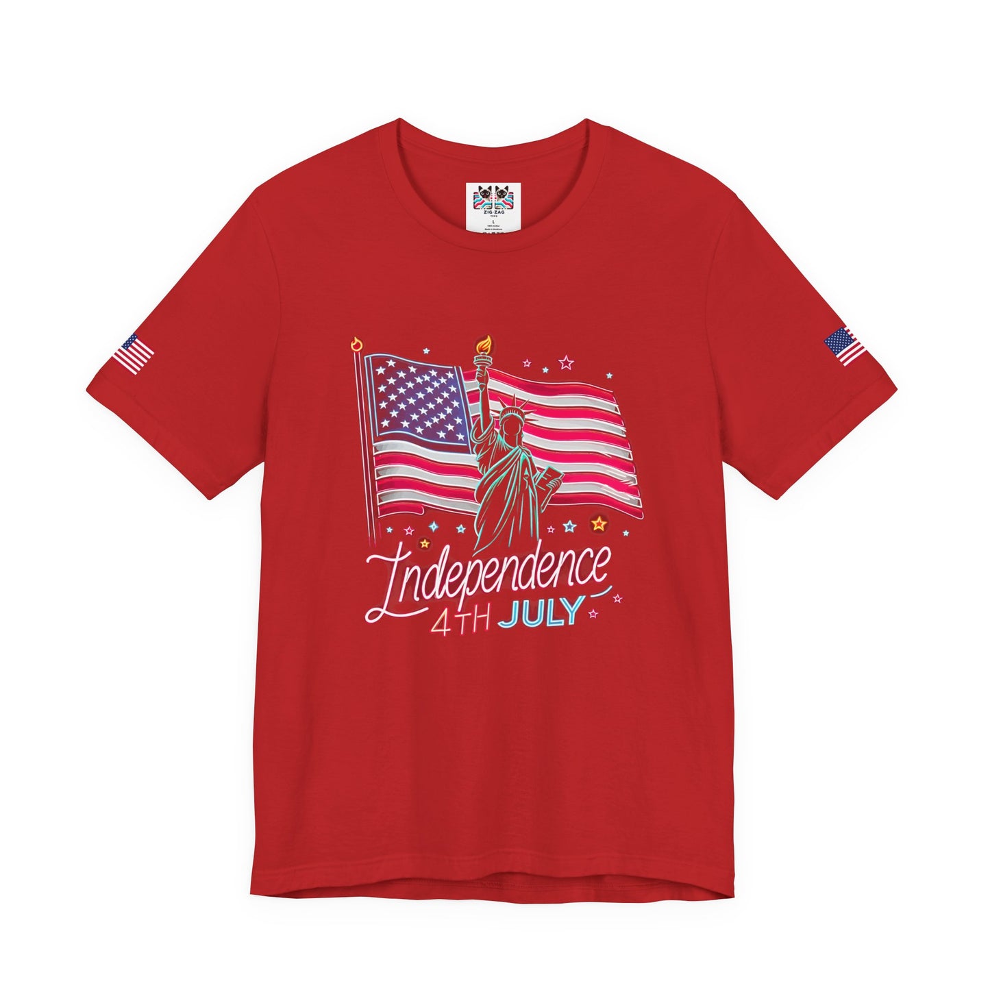 Independence 4th July T-Shirt – Statue of Liberty American Flag Celebration Graphic Tee