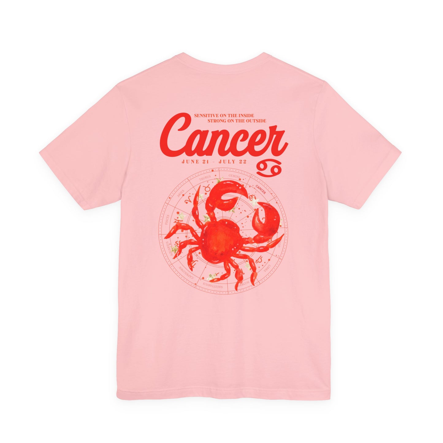 Cancer Zodiac T-Shirt – Crab with Astrological Wheel and Water Element