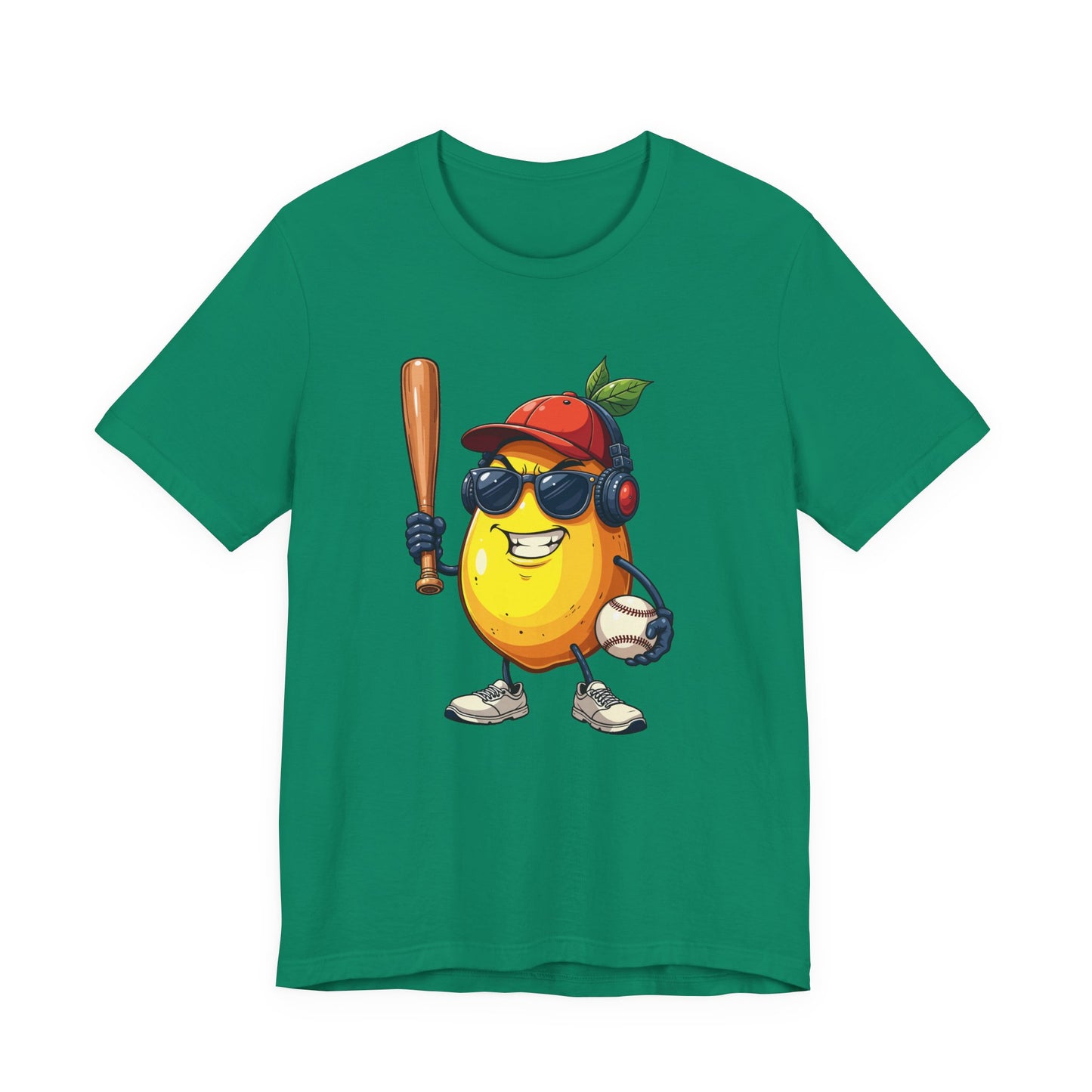 Aggressive Lemon Baseball Mascot Tshirt Bold Sports Fruit Character Design