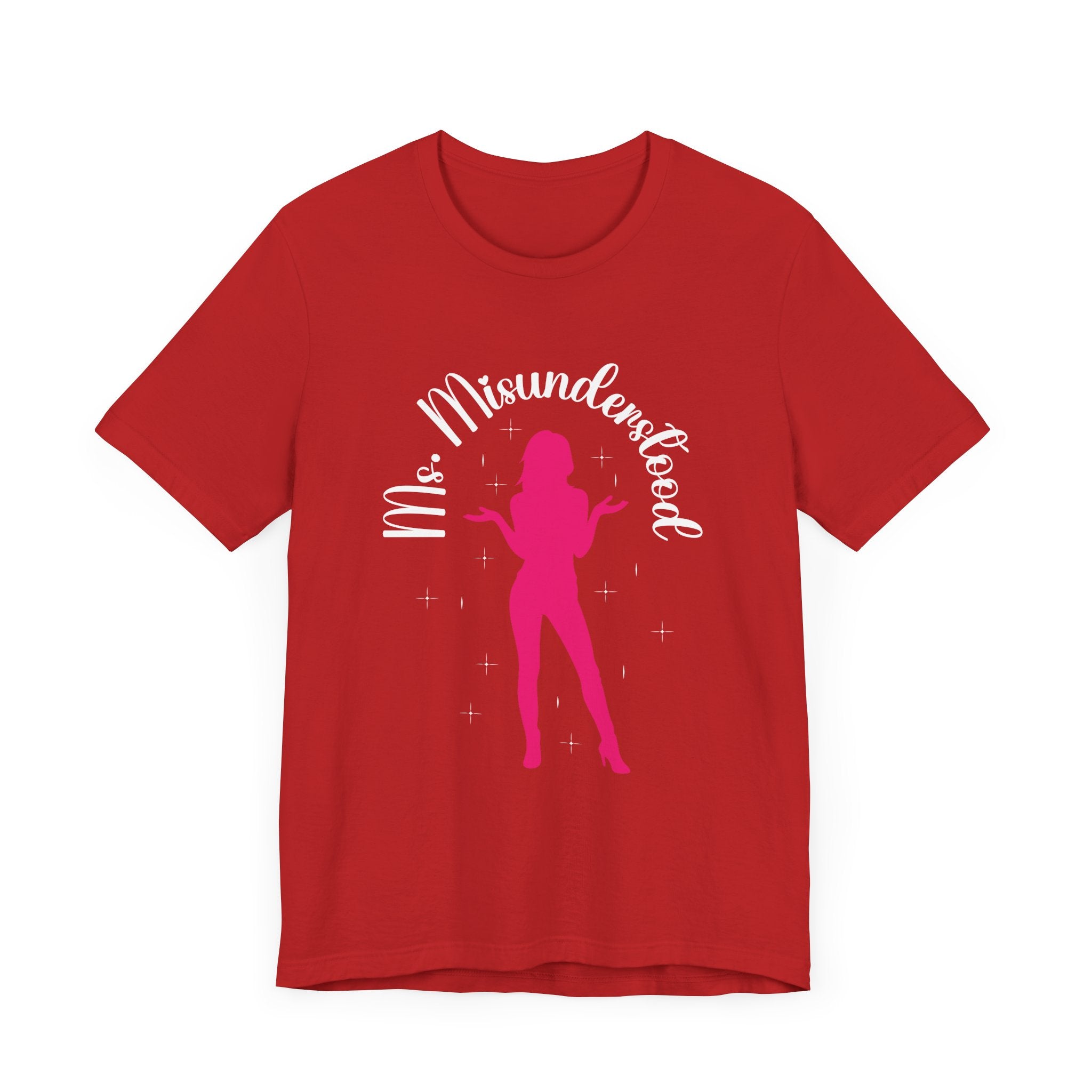 Ms Misunderstood Shirt, Confident Anime Girl Tee, Pink Silhouette Sass T Shirt, Bold Feminine Energy Apparel, Sassy Girl Power Graphic Top