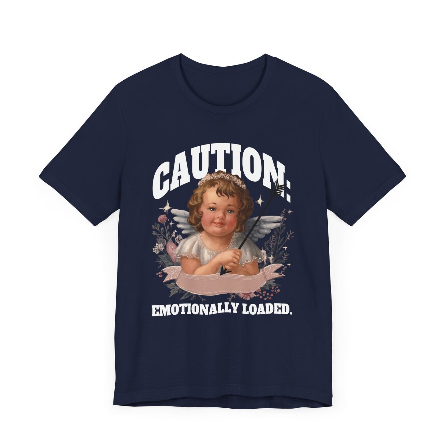 Caution: Emotionally Loaded | Little Girl Angel with Arrow Graphic T-Shirt