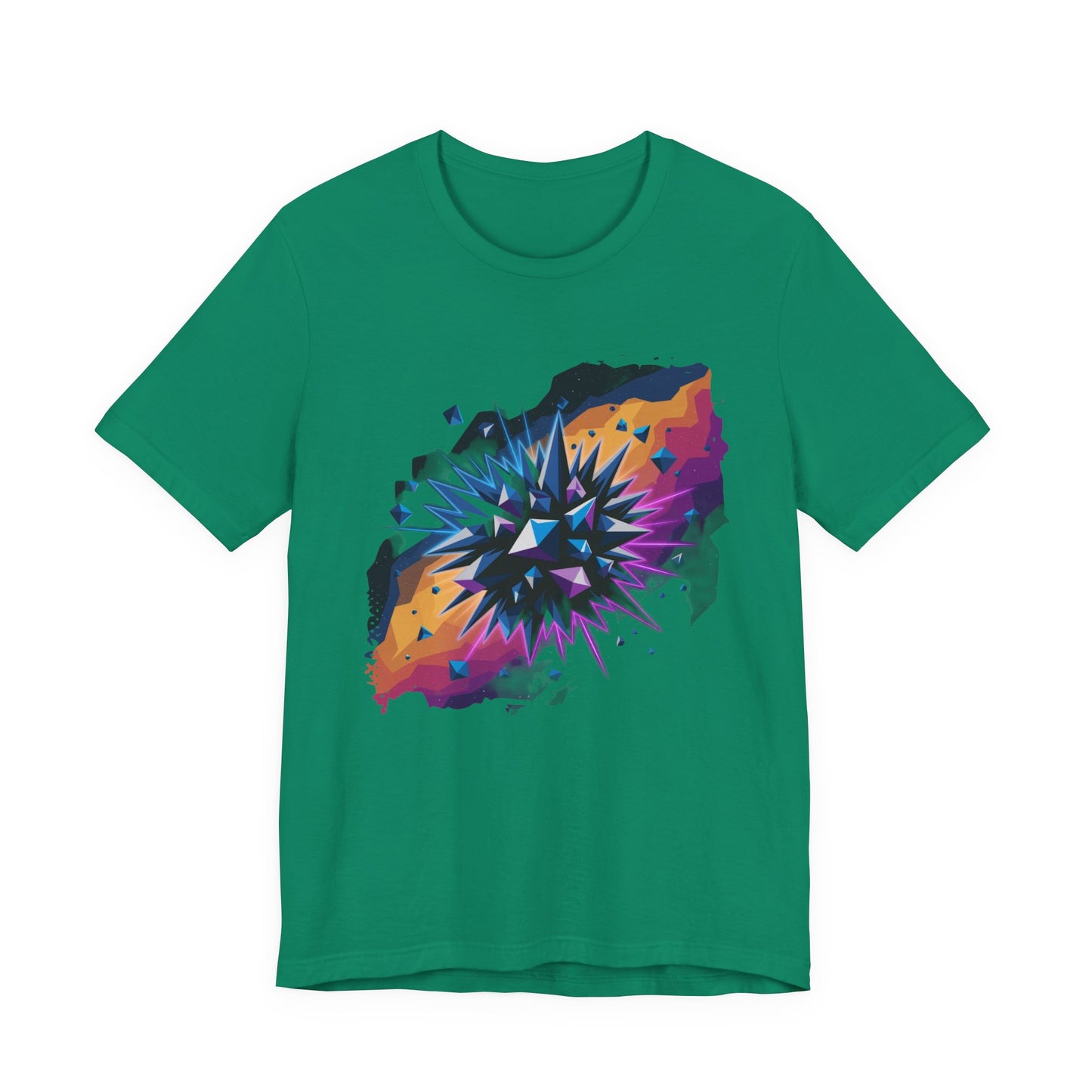 Polygon Burst – Colorful Polygon Explosion Graphic T-Shirt