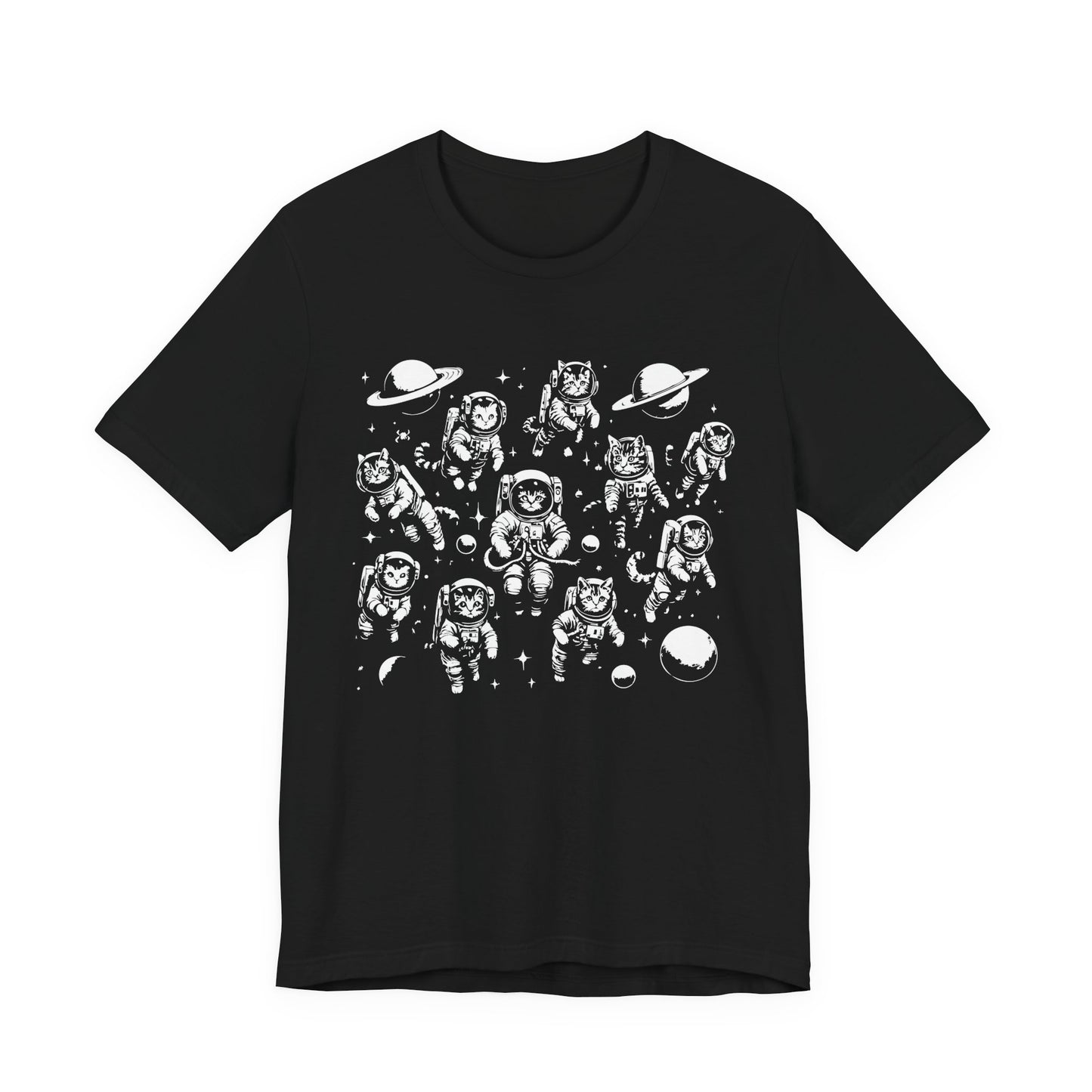 Astronaut Cats T-Shirt – Cute Floating Cats in Space Graphic Tee