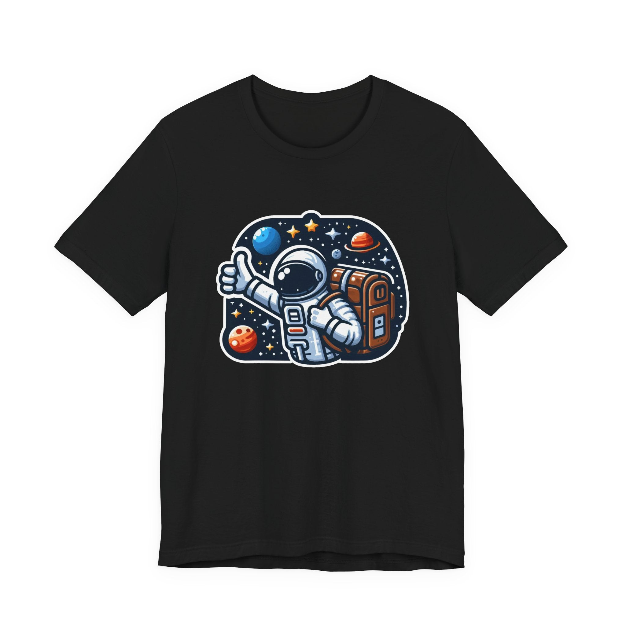 Astronaut Galaxy Hitchhiker T-Shirt – Cosmic Adventure in Space