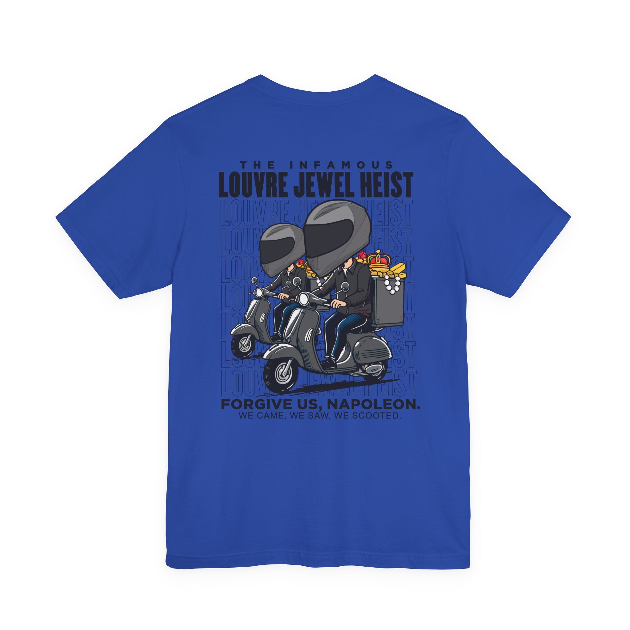 The 7 Minutes Louvre Jewel Heist – Napoleon’s Paris Getaway Tee [Black Text]