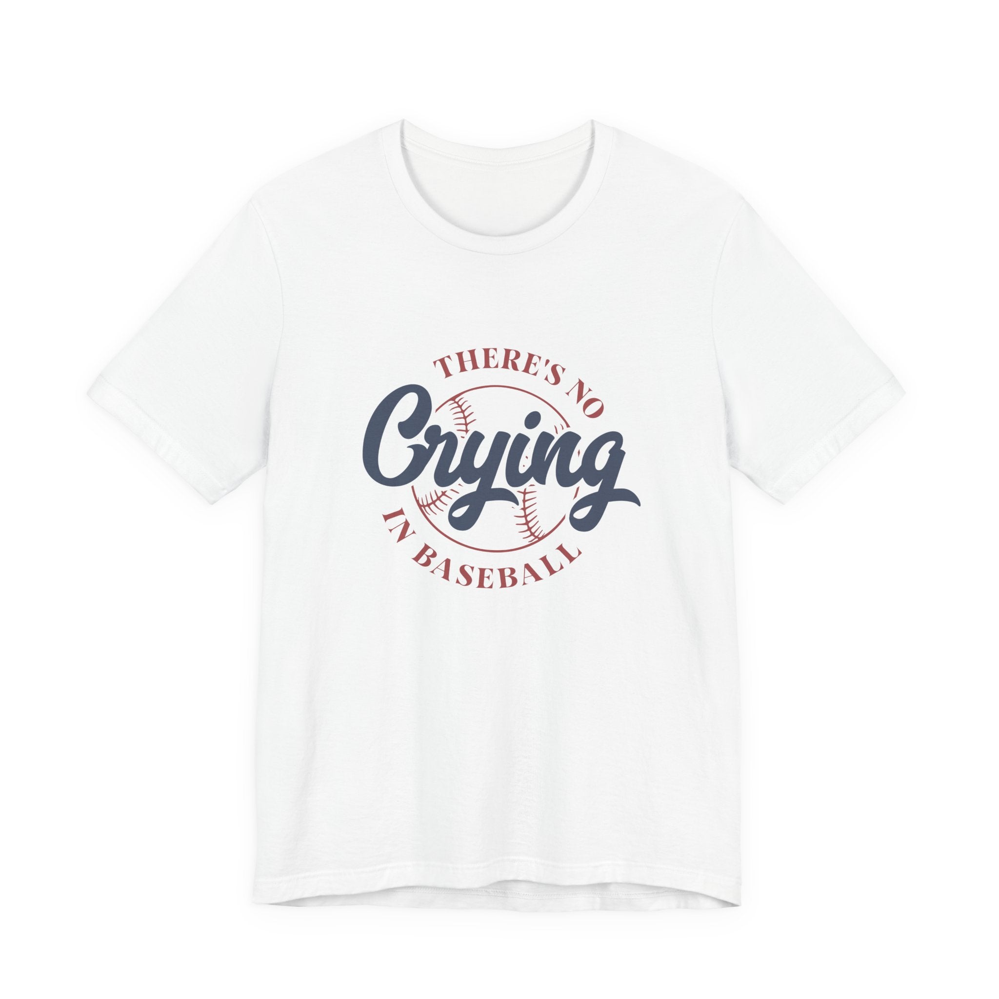 Baseball tshirt -Theres No Crying In Baseball Tshirt Large Baseball Outline with Crying Text Humor
