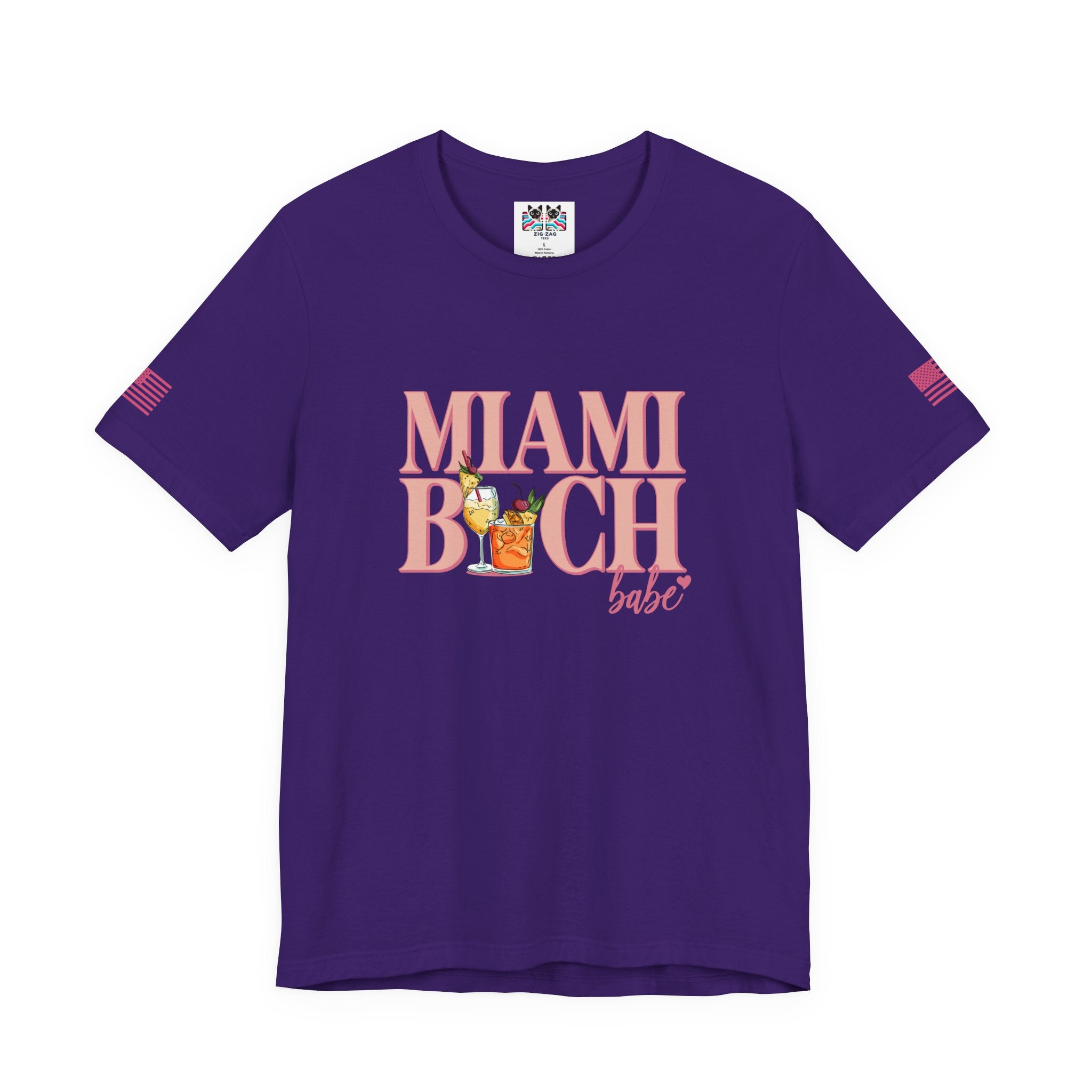 Miami Beach Babe T-Shirt – Tropical Cocktails Fun Girls Trip Florida Tee