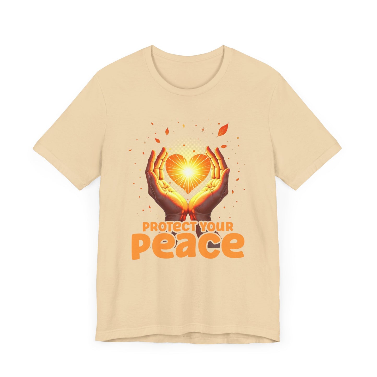 Protect Your Peace – Praying Hands with Heart & Nature Elements Graphic T-Shirt