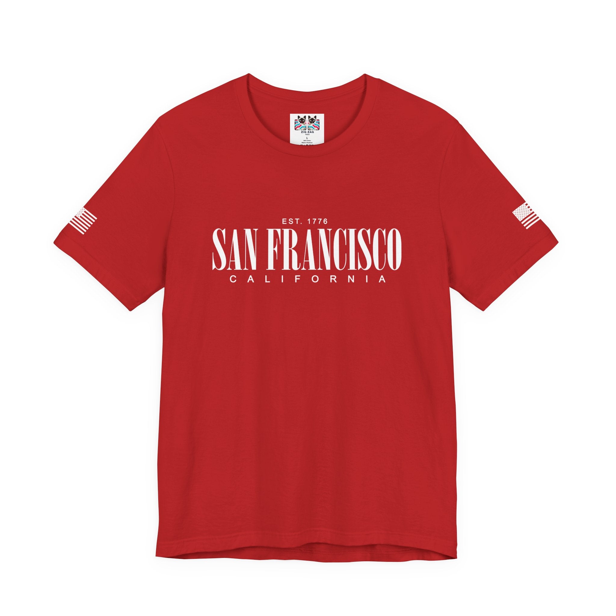 San Francisco California EST 1776 T-Shirt – Clean Serif Minimalist Typography Tee