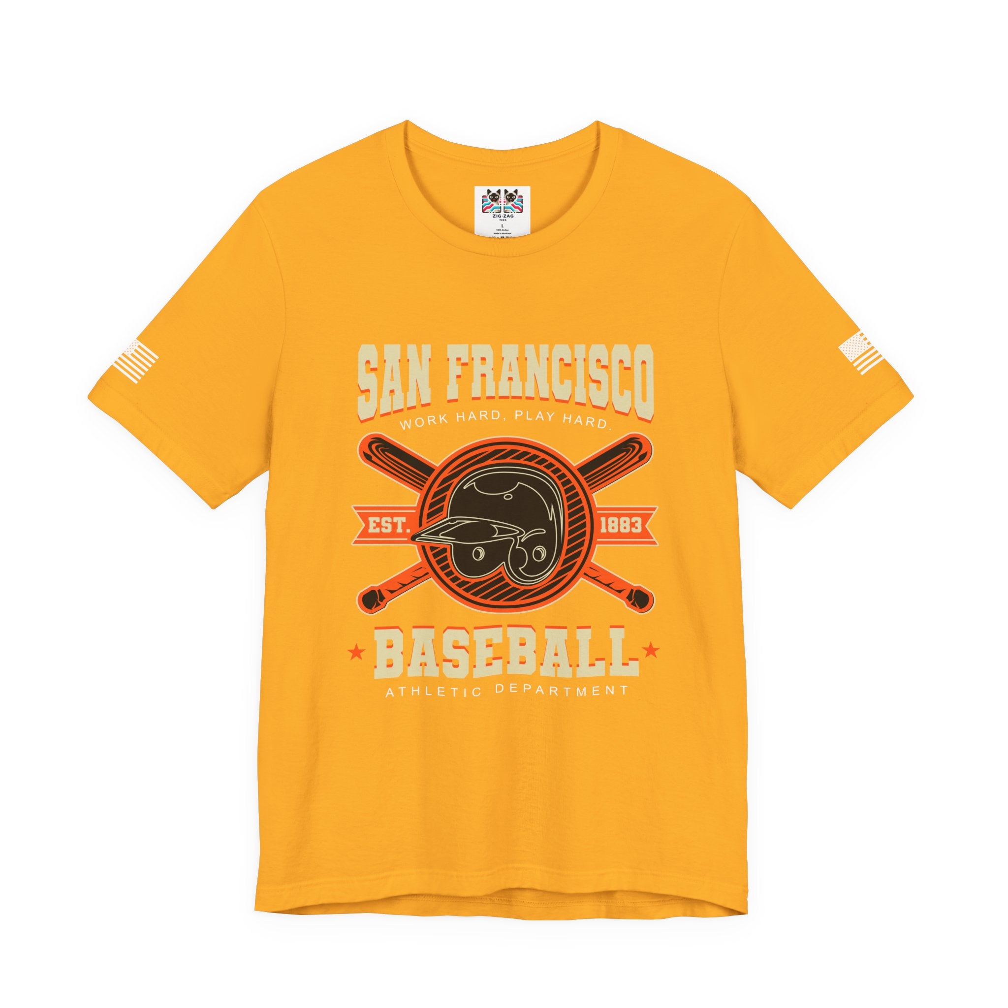 San Francisco Baseball T-Shirt, Work Hard Play Hard Athletic Department EST 1883 Tee, SF Baseball Fan Shirt, Vintage Sports Gift, Unisex