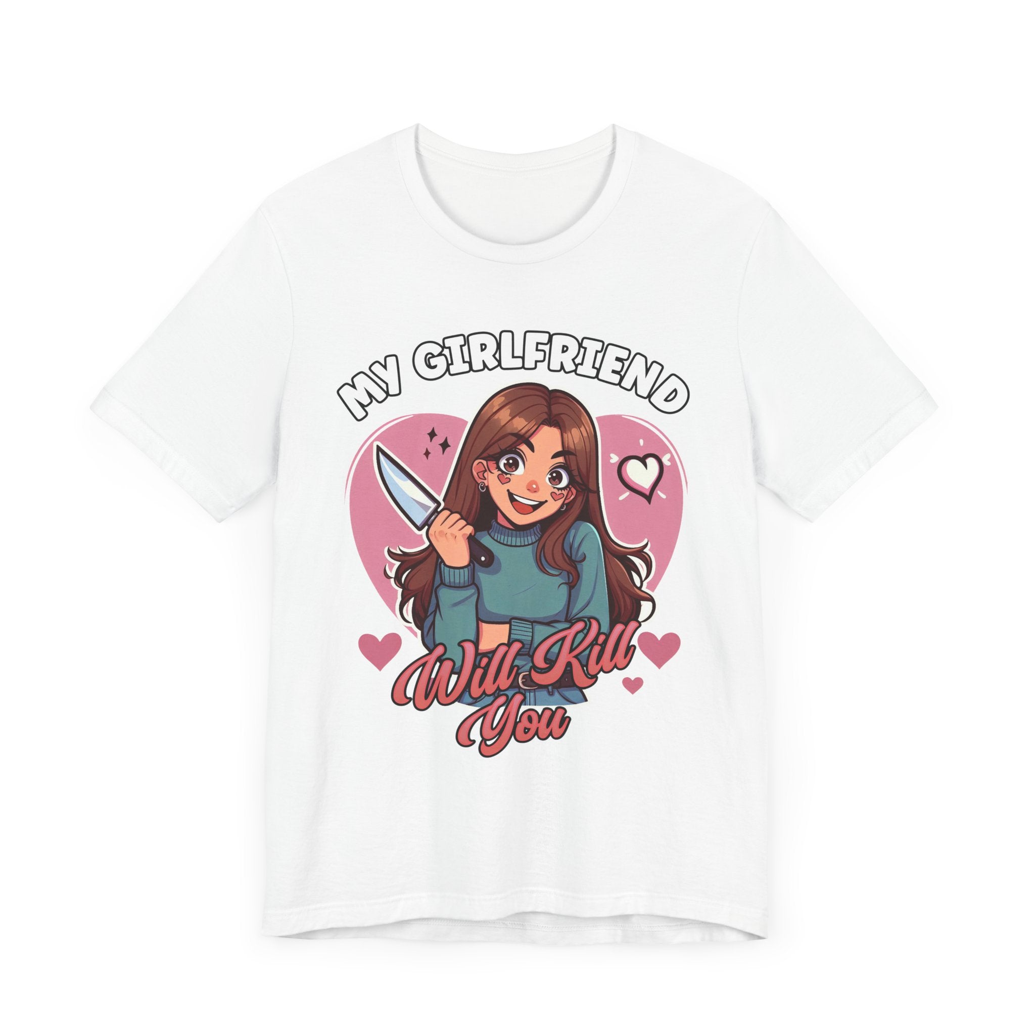 My Girlfriend Will Kill You Shirt, Protective Boyfriend Tee, Funny Relationship T Shirt, Jealousy Humor Graphic, Bold Love Statement Top