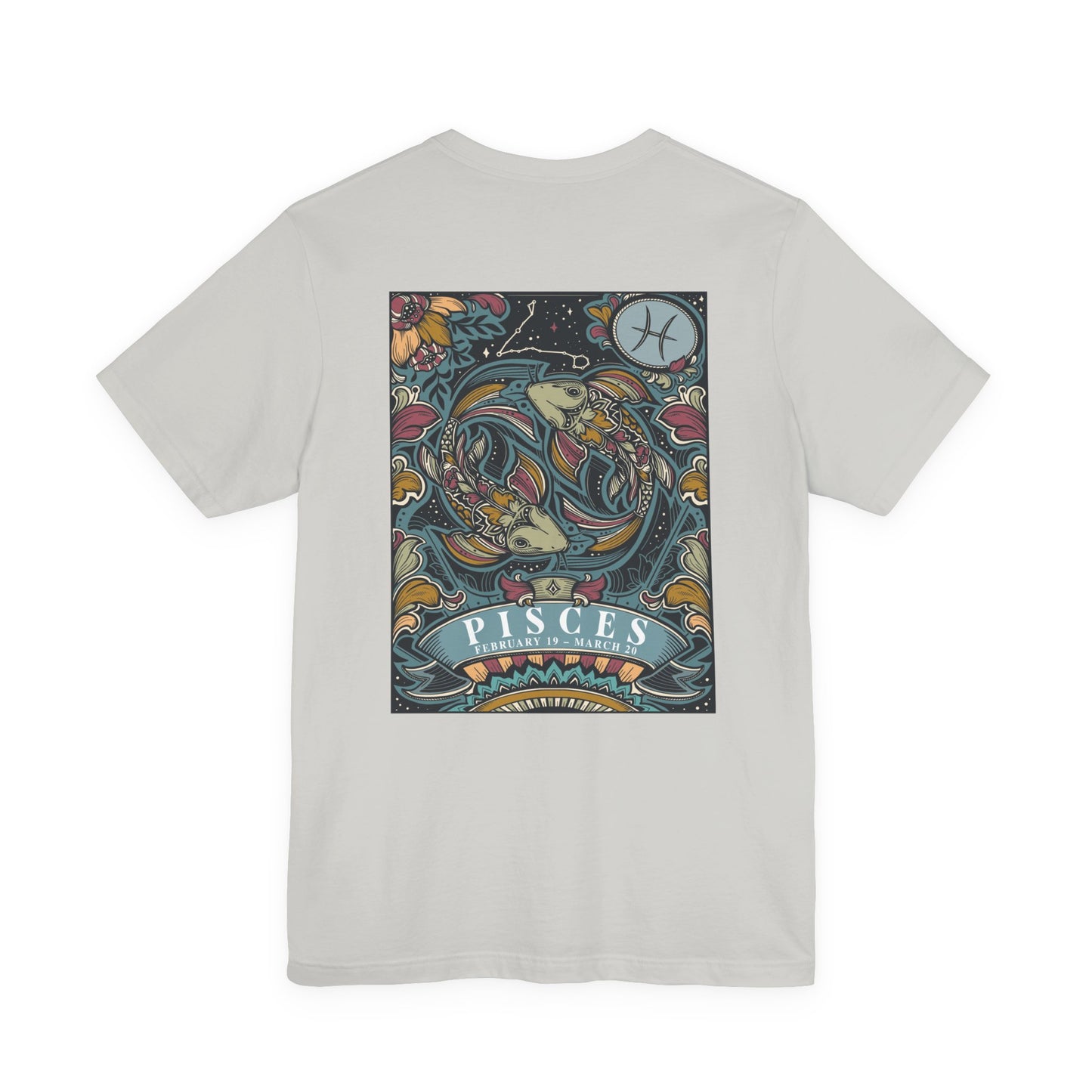 Pisces Constellation & Floral Zodiac T-Shirt – February 19 to March 20