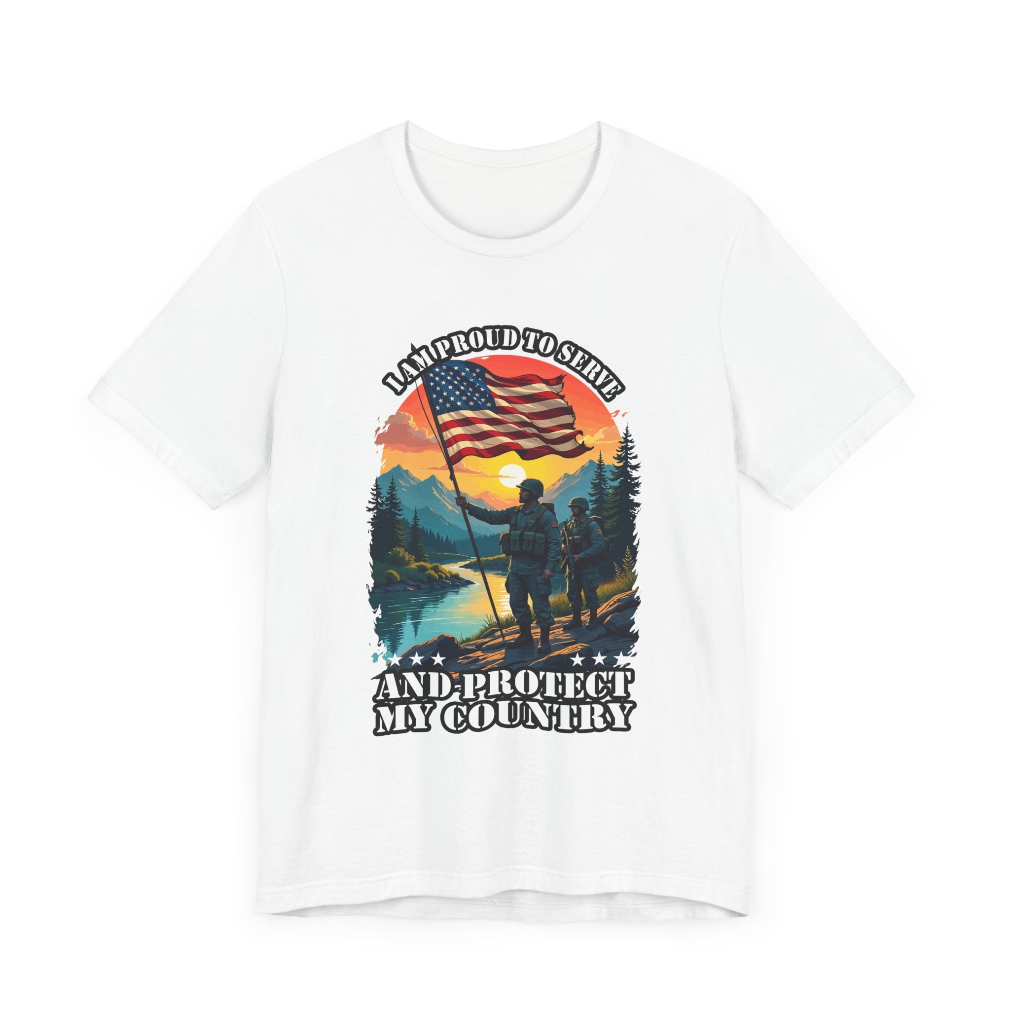 Proud to Serve and Protect My Country T-Shirt – Patriotic Military Graphic Tee