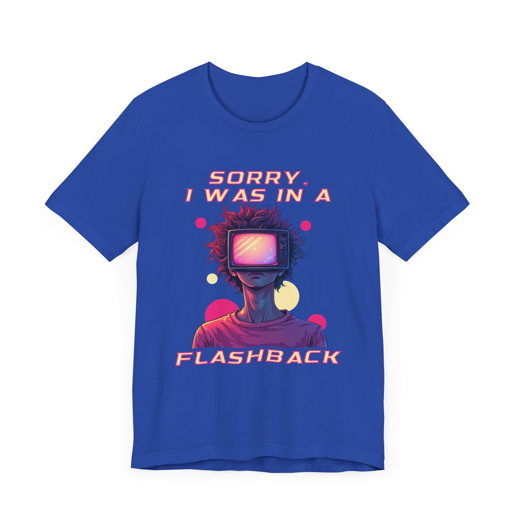 Sorry I Was in a Flashback – Retro TV Head Vintage Aesthetics and Nostalgic Vibes Graphic T-Shirt