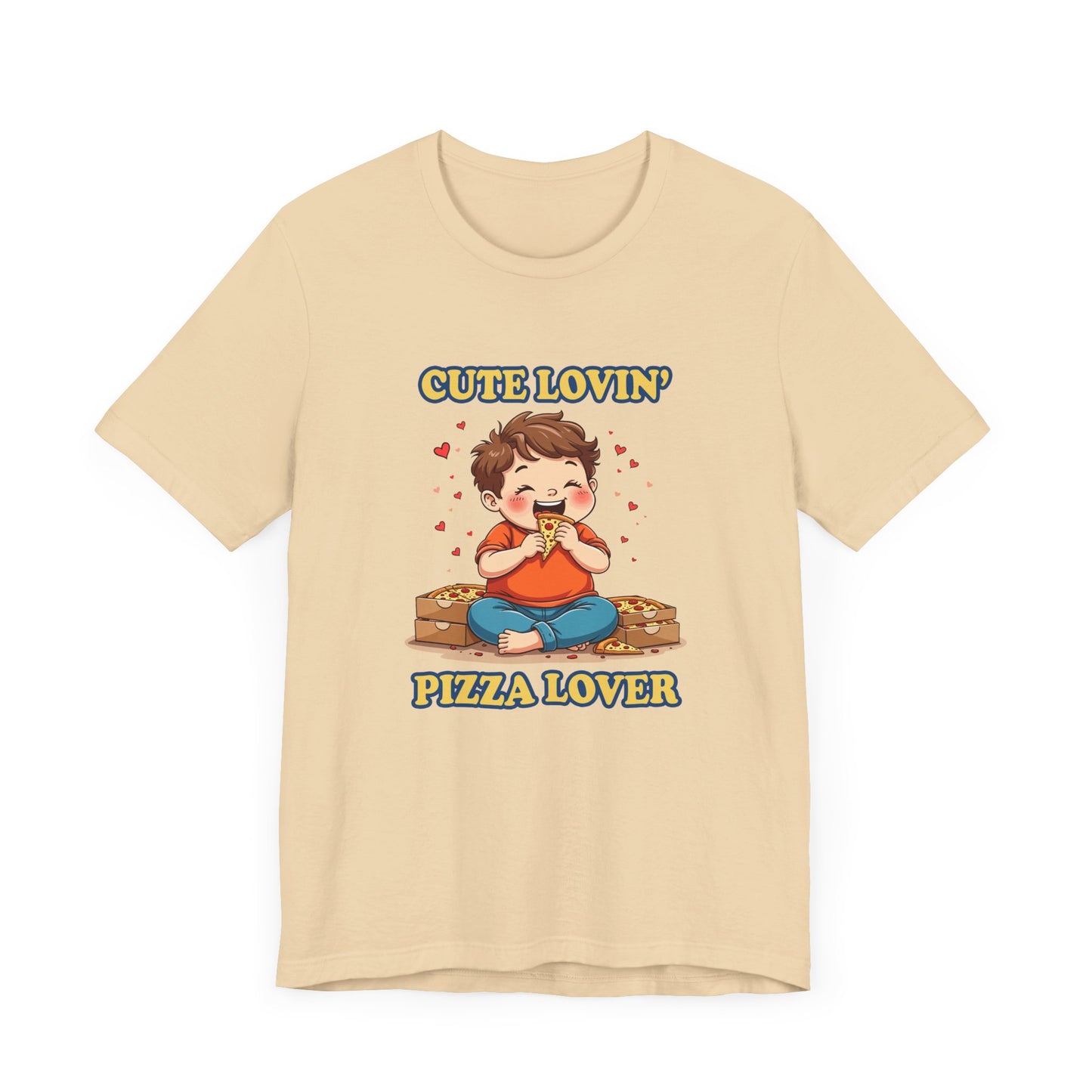 Cute Lovin’ Pizza Lover T-Shirt – Adorable Kid Eating Pizza Graphic