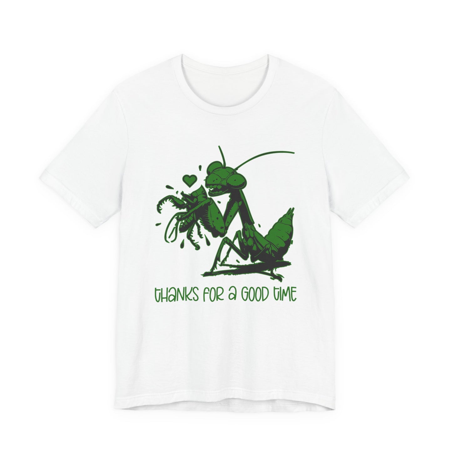 Thanks for a Good Time T-Shirt – Playful Grasshopper Eating Male Graphic Tee