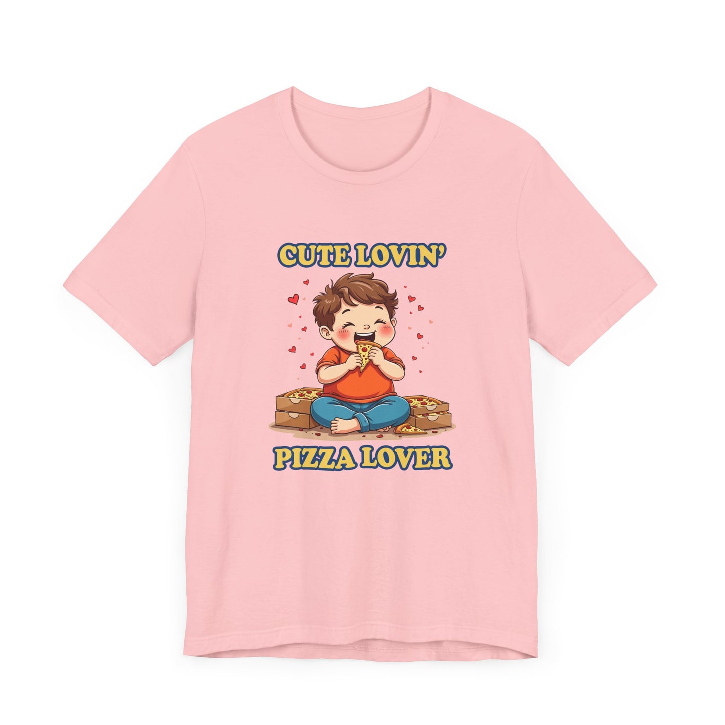 Cute Lovin’ Pizza Lover T-Shirt – Adorable Kid Eating Pizza Graphic