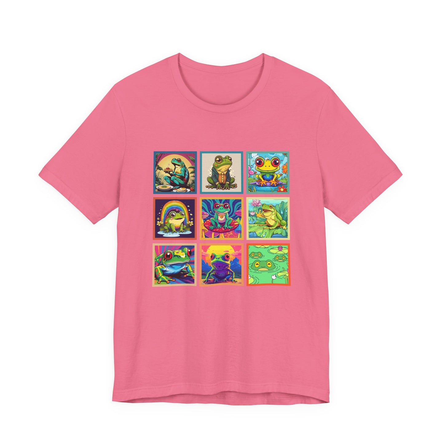 Colorful Frogs Pop Art Tshirt – Nine Amphibian Friends
