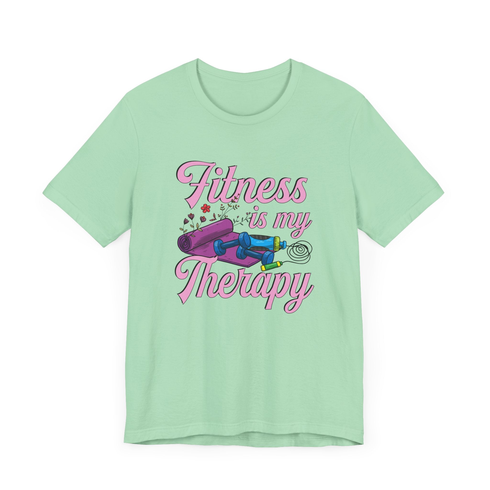 Fitness is My Therapy Tee, Workout Mindset Shirt, Gym Mental Health Top, Exercise Wellness Graphic, Self Care Gift