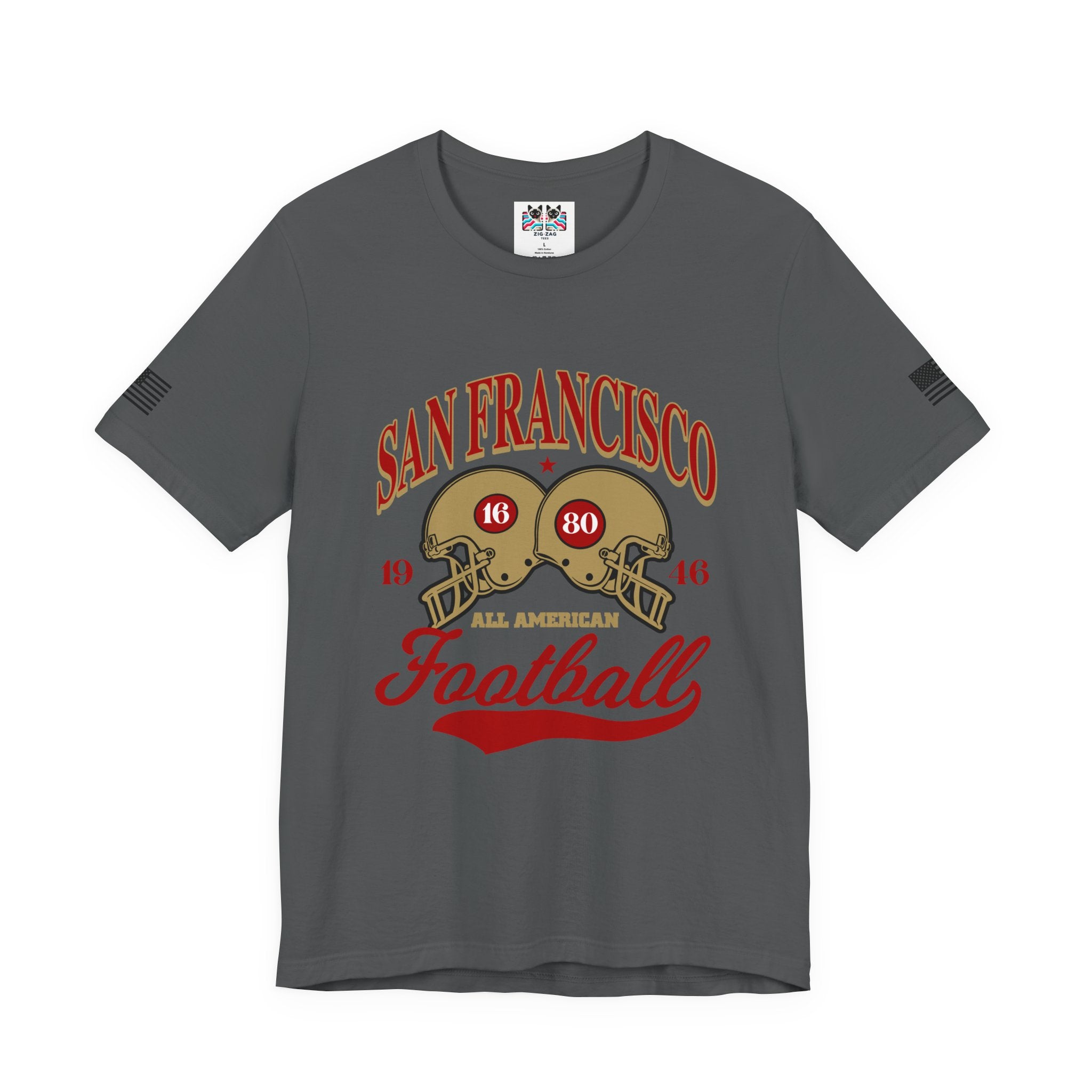 San Francisco Football T-Shirt, All American 1946 Dual Helmet Vintage Tee, SF Bay Area Fan Shirt, Retro Football Gift, Unisex