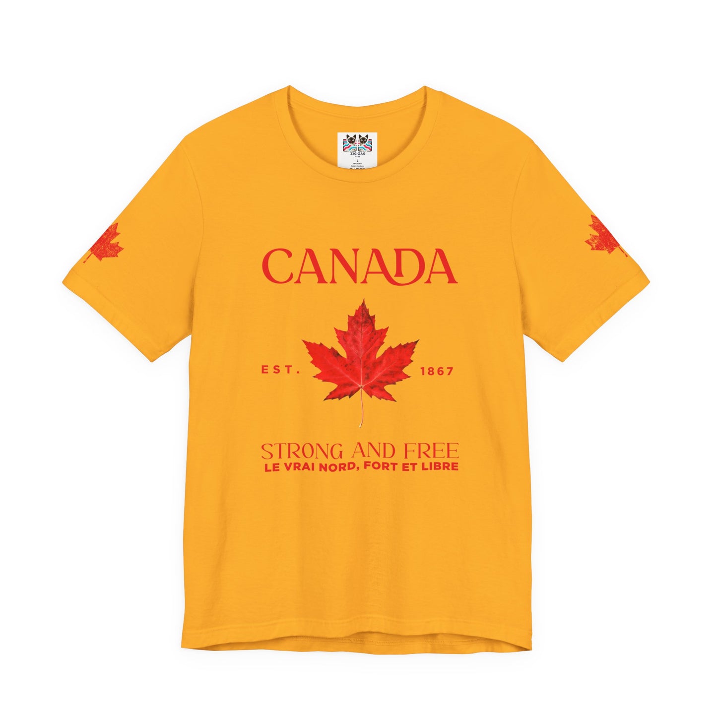 Canada Strong and Free Maple Heritage - Red  Print T-Shirt