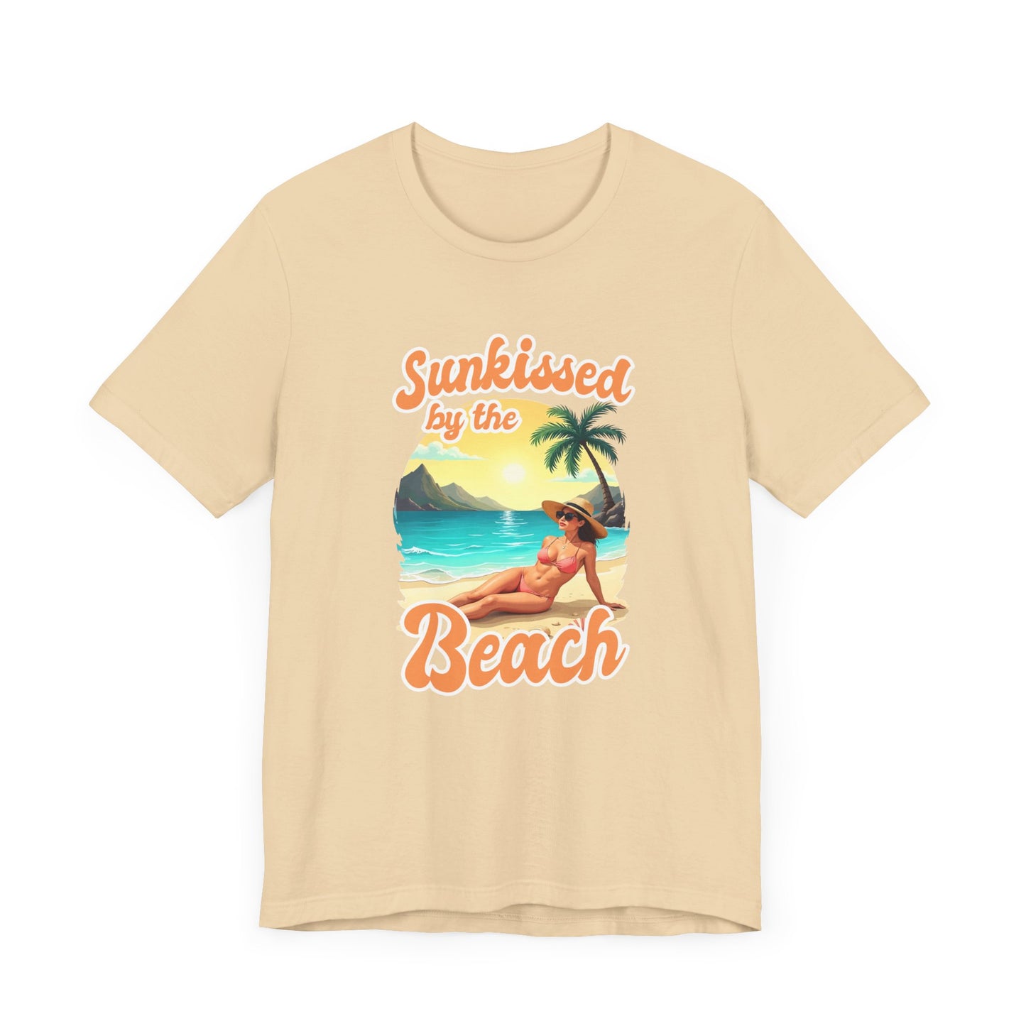 Sunkissed by the Beach – Relaxed Lady on Palm Shore Graphic T-Shirt