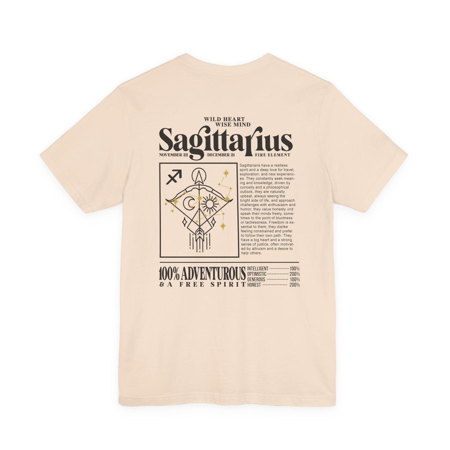 Sagittarius Zodiac T-Shirt – Wild Heart Wise Mind Fire Element