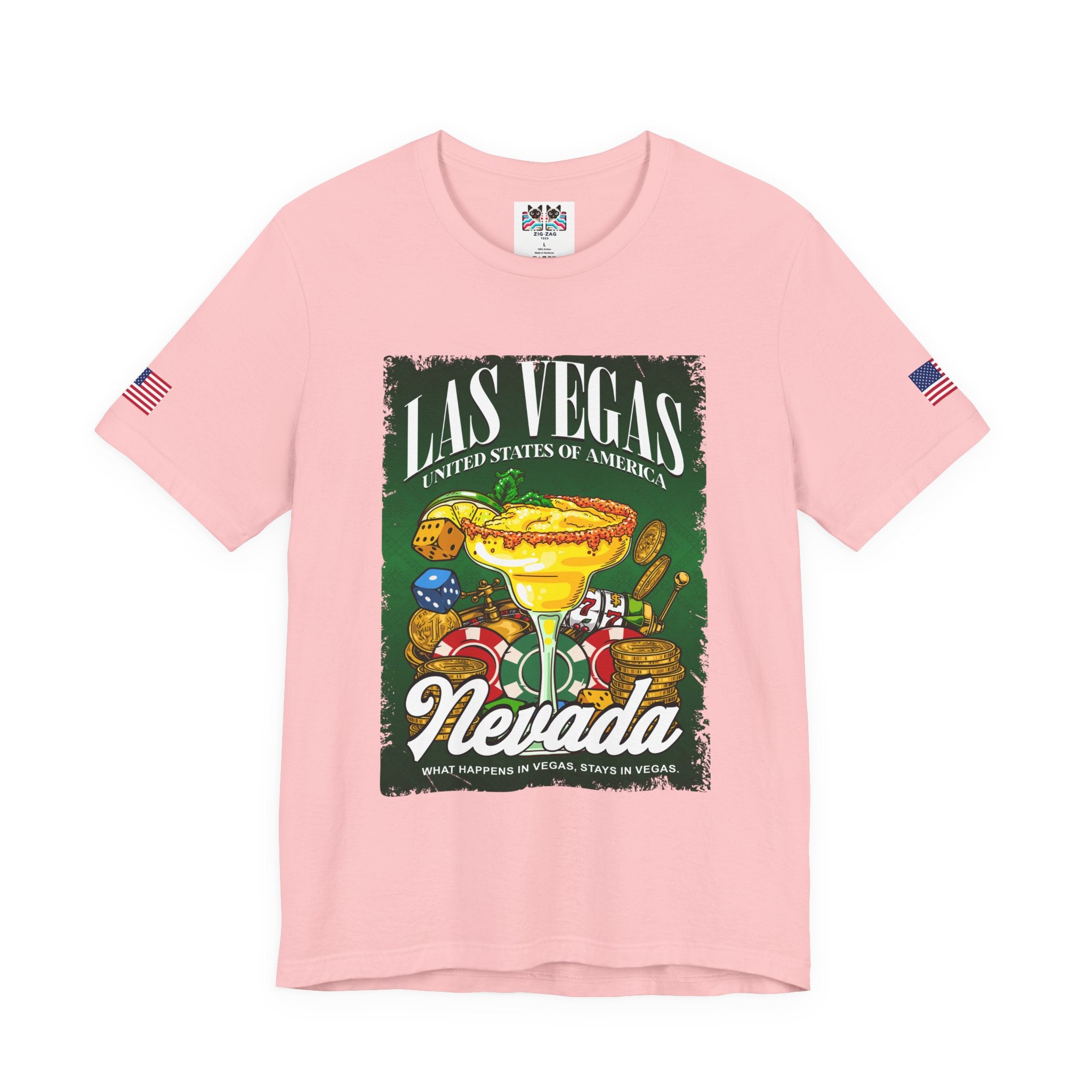 Las Vegas Nevada USA Margarita Casino T-Shirt – Colorful Dice Chips Vegas Graphic Tee