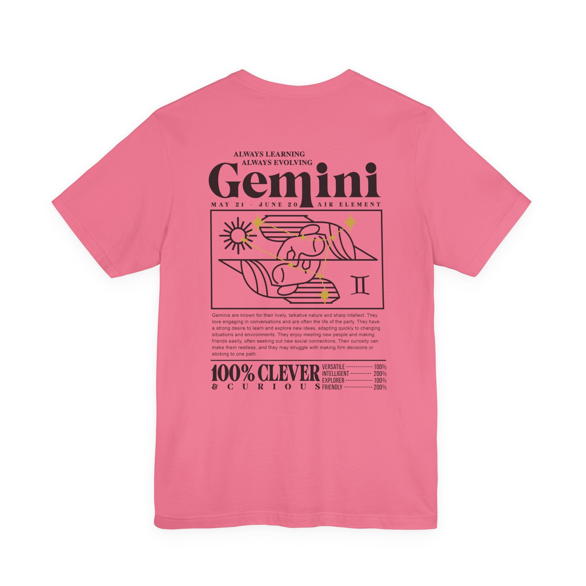 Gemini Zodiac T-Shirt – Clever and Curious Air Sign Graphic