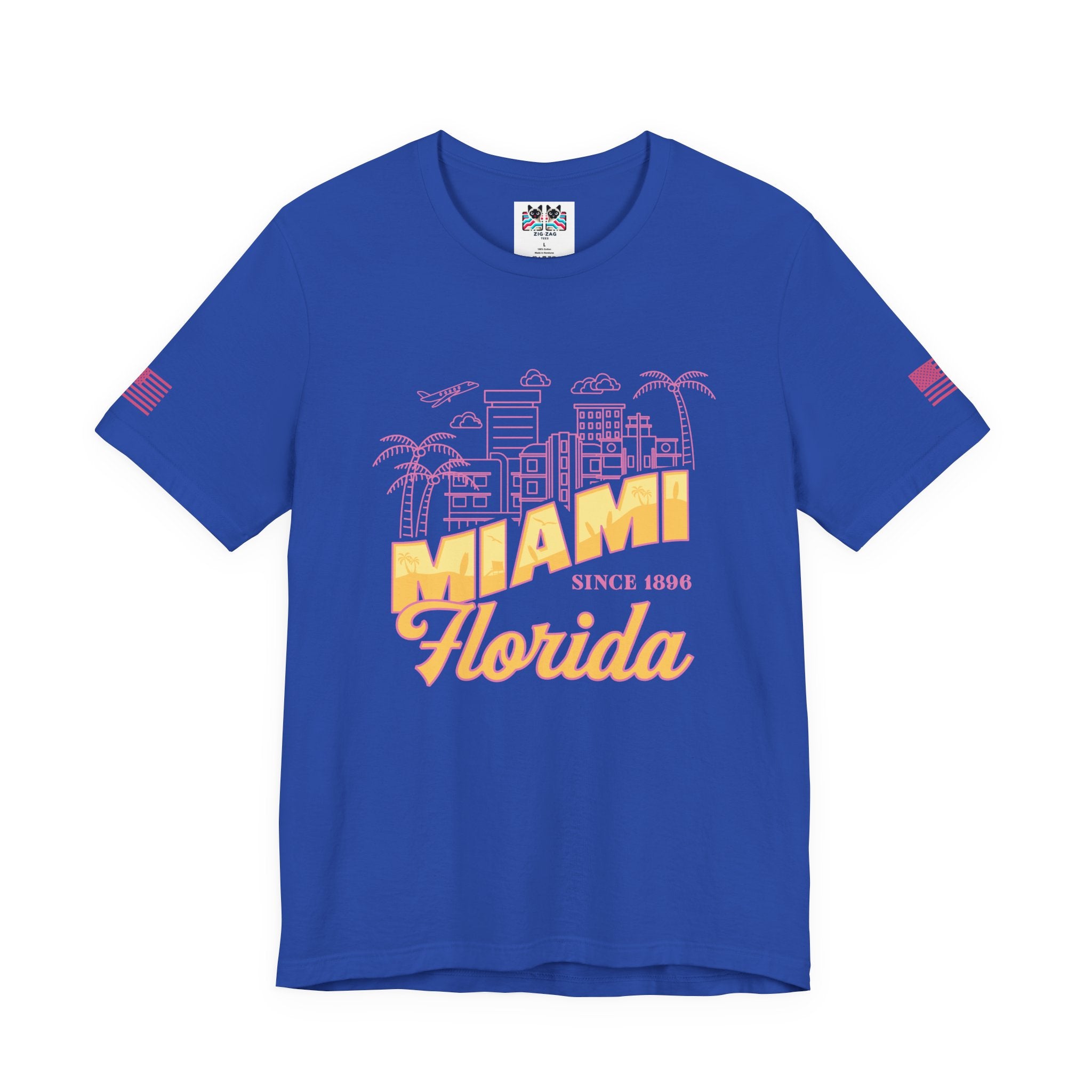 Miami Since 1896 Florida T-Shirt – Art Deco Skyline Line Art Graphic Tee