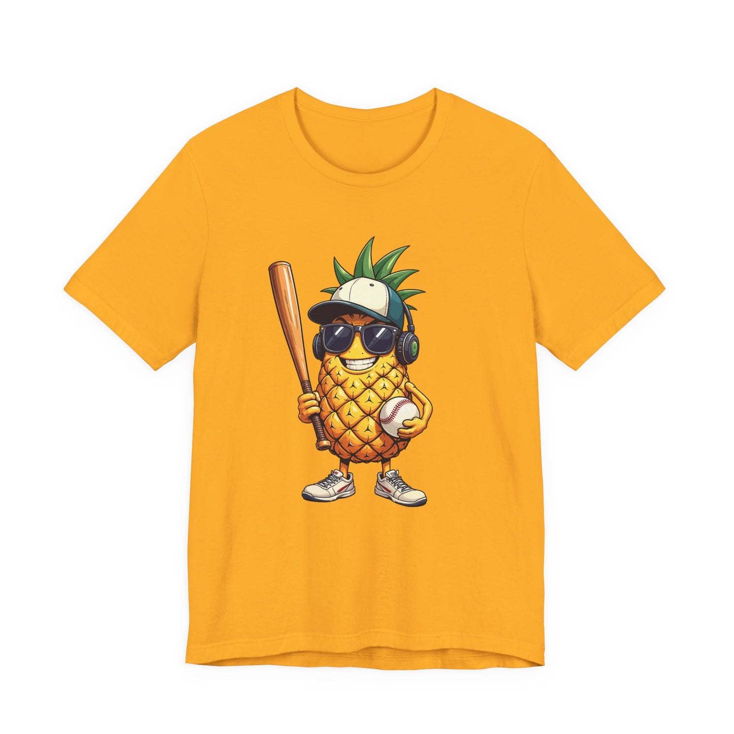 Pineapple Baseball Aggressive Mascot Tshirt Cool Fruit Sports Character