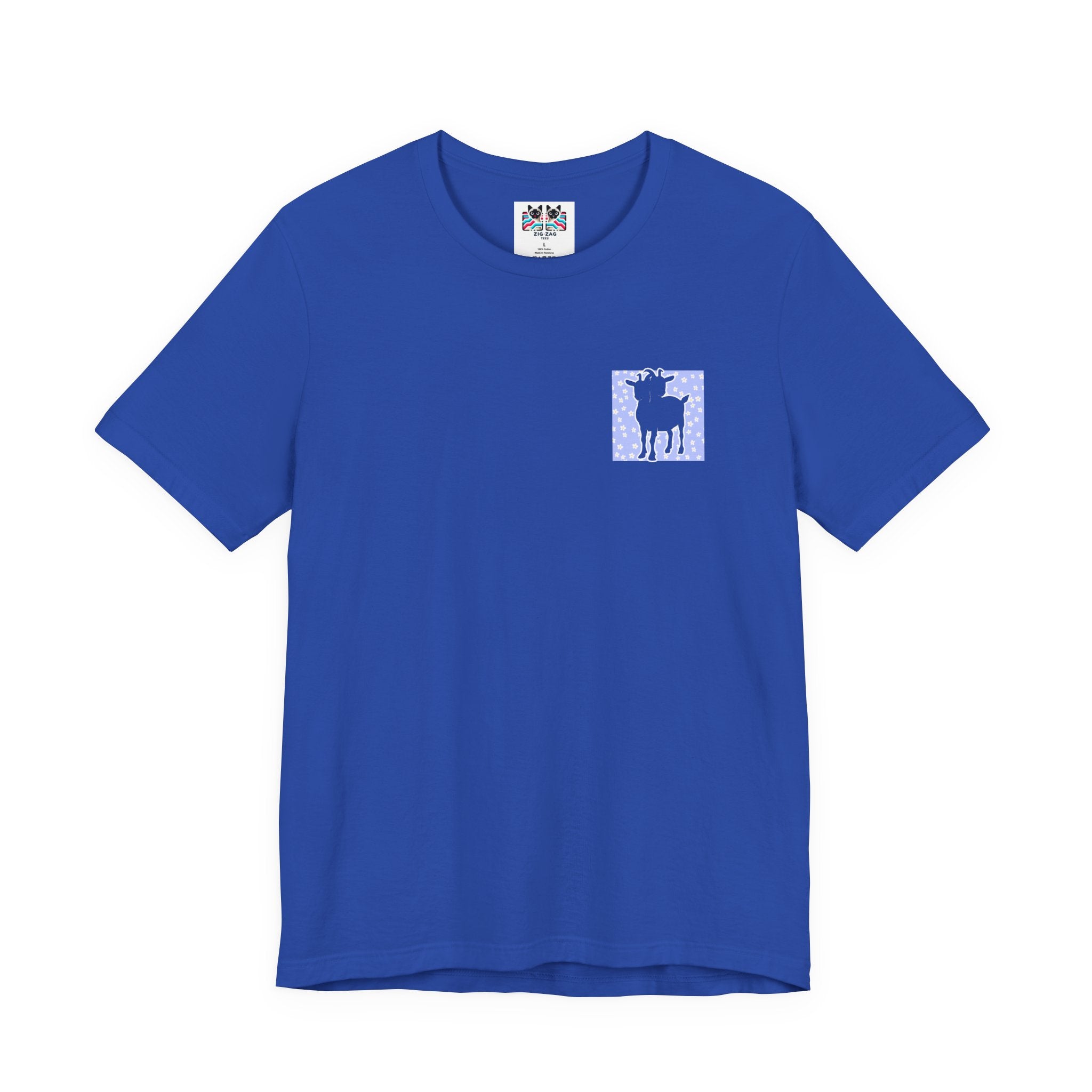 Double-Headed Goat Outline Graphic T-Shirt