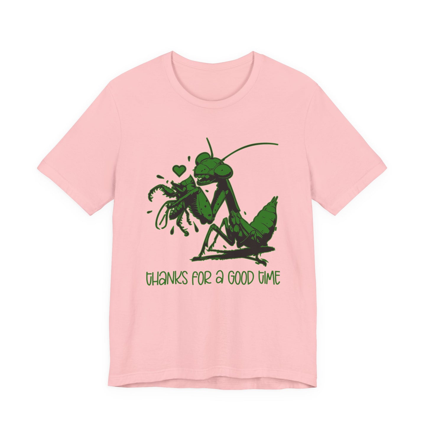 Thanks for a Good Time T-Shirt – Playful Grasshopper Eating Male Graphic Tee
