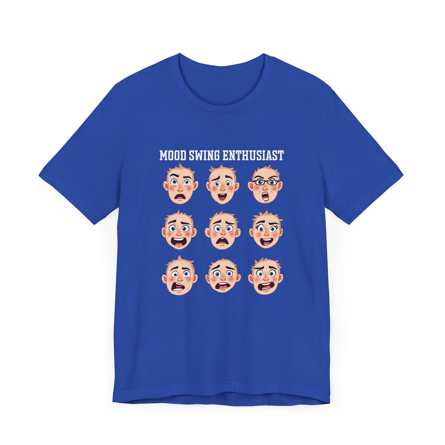 Mood Swing Enthusiast – Grid of Nine Expressive Faces Graphic T-Shirt